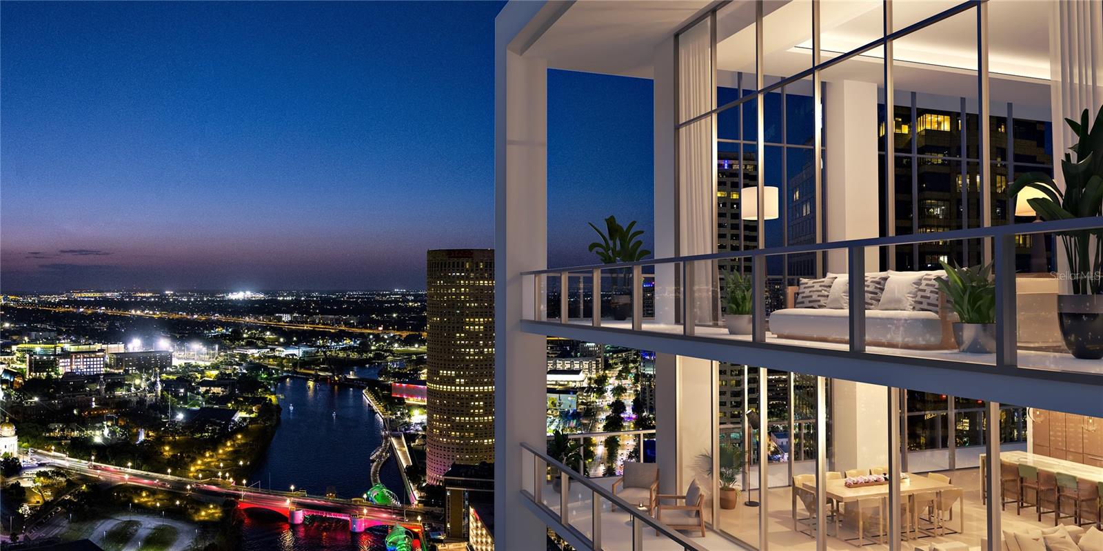 Under Construction. Pendry Residences Tampa hails the arrival of Florida’s first Pendry hotel, a new luxury offering by Montage Hotels & Resorts. An offering that combines a culture of world-class hospitality with fully-serviced residences to create a distinctive expression of luxury. Ranked among the most vibrant urban waterfront environments in the nation, downtown Pendry Residences Tampa are located above the hotel starting on level 15 through 37. Enjoy the exclusive hotel benefits and VIP access when your favorite destination is home. Residences not only get to experience the hotel daily, they have their own dedicated amenity level on the 38th floor rooftop highlighted by a resort-style pool and lounge. Residences overlook the downtown riverfront and Hillsborough Bay. Spacious one, two, and three bedroom open floorplans ranging from 1,380 to 3,200 square feet with 10’ ceilings, floor to ceiling glass. Residence A-1 features 3 bedrooms, 3.5 baths, and a den in 3,216 interior square feet. Featuring Quartzite waterfall edge kitchen counters, Sub-Zero & Wolf appliances, 5 burner gas stove top; porcelain flooring throughout; custom designed double vanity in Carrara marble over custom floating Italian millwork by Italkraft; designer plumbing fixtures, and deep soaking tub. Expansive terraces provide abundant outdoor living space high above the city and bay below. Convenient to the area’s finest attractions including world- famous Gulf beaches, the airport and top rated centers of healthcare, education and entertainment. Luxury is in the details, Luxury Lifestyle Living on the Riverwalk.