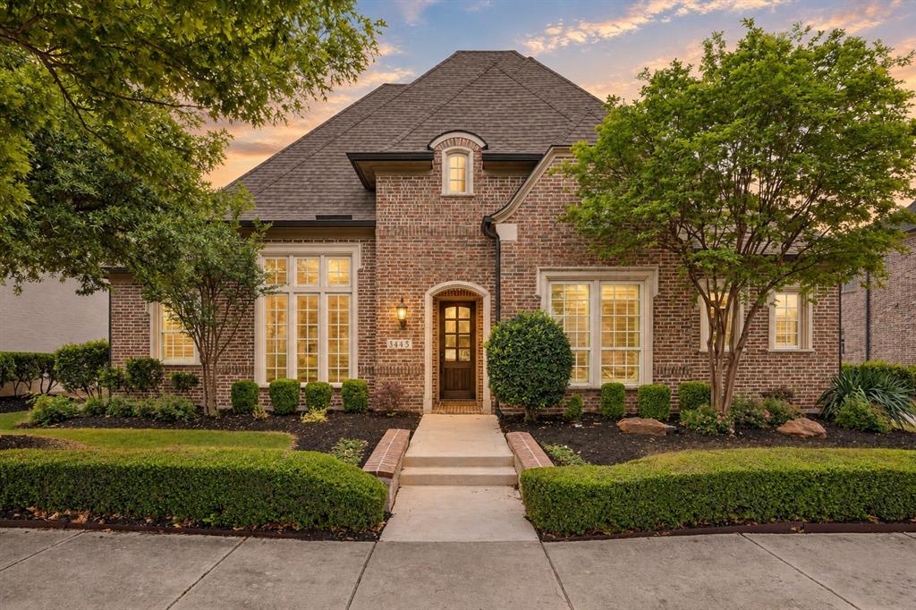 Rare 1.5-story home with four bedrooms down in Frisco’s coveted guard-gated Newman Village. Set on a quiet no-through street, this north-facing home offers a flexible floor plan, private pool and spa, 3-car garage, and inviting spaces for everyday living and entertainment. All four bedrooms are located on the main level, each with a walk-in closet, along with a private office and open-concept living area. The kitchen features quartz countertops, a gas cooktop, double ovens, an oversized island, and decorative lighting. The primary suite overlooks the backyard and pool and includes a sitting area, dual vanities, a garden tub, and a large walk-in closet. Upstairs, a game room, media room, and powder bath create a separate entertainment retreat. Outside, the covered patio with a fireplace and roll-down screens extends the living space to a private backyard with a pool, spa, and turf. The 3-car garage features epoxy flooring. Newman Village amenities include a community pool, tennis and pickleball courts, parks, walking trails, and a European-inspired plaza. Located in Frisco ISD, within walking distance of Newman Elementary and minutes from PGA Frisco, shopping, dining, entertainment, and the Dallas North Tollway.
