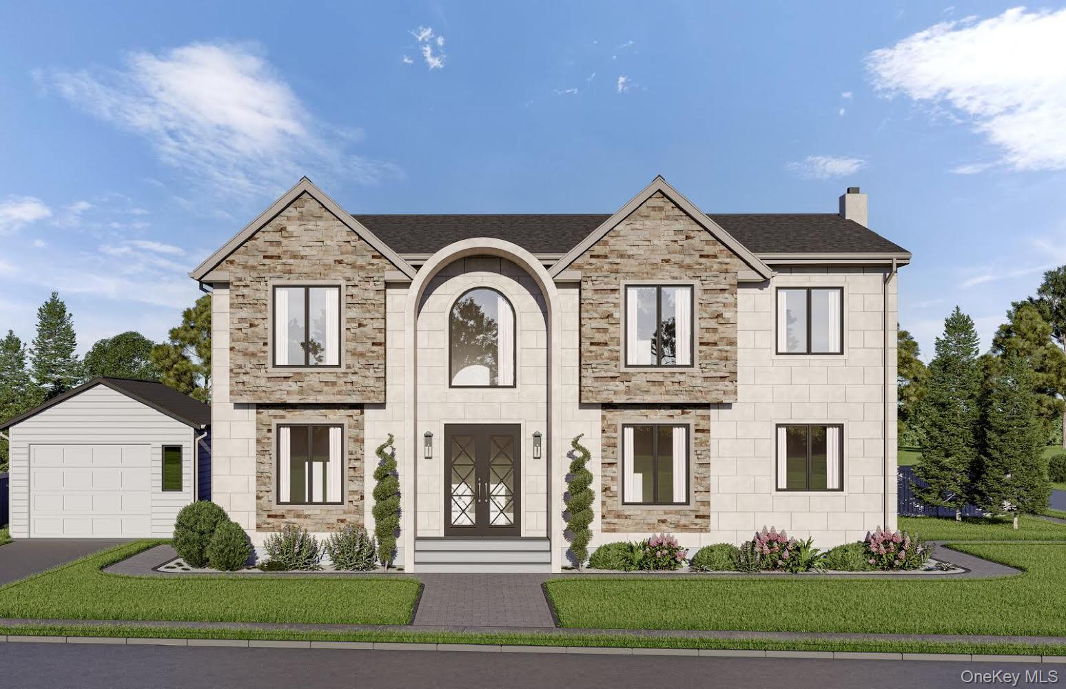 Under Construction - Luxury New Construction Home in the Top-Rated Island Trees School DistrictThis exceptional residence is located in the highly sought-after Island Trees school district, consistently rated among the best. Situated on a premium 7,872 sq ft corner lot with two separate entrances and a private driveway, this home blends luxury, space, and thoughtful design.Property Highlights:• Total area: 3,617 sq ft (including detached garage)• 1st Floor: 1,530 sq ft• 2nd Floor: 1,740 sq ft• Detached Garage: 347 sq ft• 5 spacious bedrooms• 4 full bathrooms (including 1 luxury master bath)• 1 powder room• High ceilings: 10 ft on 1st floor, 9 ft on 2nd floor, 9 ft basement• 6-inch white oak wood flooring throughout• Andersen 400 Series casement windows• Stone and stucco exterior for timeless curb appealInterior Features:• Open-concept eat-in kitchen• Two-tone custom kitchen cabinetry• Separate walk-in pantry room• Mud room• Dedicated laundry room with washer & dryer• Propane and gas cooking in kitchen• Central HVAC with 2-zone climate control• 200-amp electrical serviceAdditional Features:• Unfinished basement with outside entrance• Detached garage with private driveway• Cambridge paver patio – perfect for outdoor entertaining• Corner lot layout offering privacy, light, and accessibilityThis home offers the perfect combination of modern luxury, functional living space, premium finishes, and an unbeatable location in a top-tier school district—ideal for both family living and long-term value. Pictures are just for advertising purposes only. Date of completion - July 2026