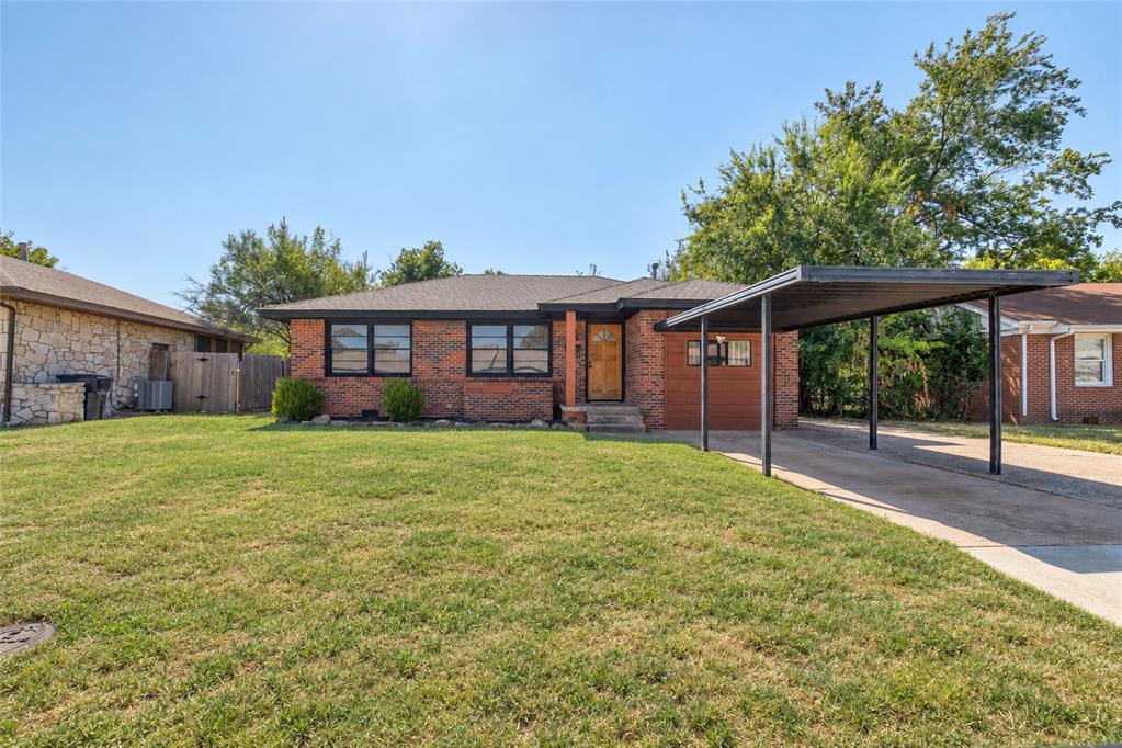 Welcome to this charming 3-bedroom, 1-bath ranch in Mayfair Heights, conveniently located near The Oak and some of OKC’s favorite shopping, dining and everyday amenities. Inside, the galley kitchen features granite countertops, a gas range and classic white subway tile that extends along the walls for a clean, cohesive look. The adjoining dining area includes an adorable built-in nook—perfect for displaying favorite finds, books or a collection of plants. The spacious living room offers an inviting place to gather and unwind.Two bedrooms are located on one side of the home with a sweet built-in nook between them that adds both character and function. The updated bathroom makes a statement with sleek black-and-white tile and a soaking tub. On the opposite side of the home, a converted garage provides a third bedroom with an adjoining laundry and utility space. Out back, you’ll find a large backyard with plenty of room to enjoy. Whether you’re looking for a first home or an opportunity to add to your rental portfolio, this Mayfair Heights home is ready for its next chapter. Welcome home!