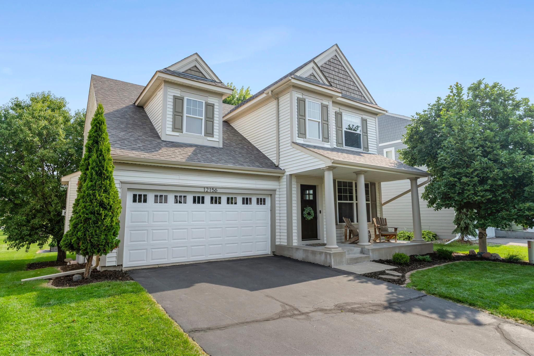 Stunning 3-bedroom, 4-bathroom home in the highly desirable Maple Grove school district, ideally located near parks, trails, shopping, and dining. Just minutes from The Shoppes at Arbor Lakes and Maple Grove Main Street, this exceptional home combines everyday convenience with a peaceful residential setting.Step inside to an impressive main level featuring spacious, versatile dining and sitting area, perfect for entertaining or welcoming guests. Tall ceilings, expansive windows, and a statement light fixture create a bright, open atmosphere, while timeless wood flooring flows throughout the space. The beautifully updated kitchen is designed for both daily living and hosting, showcasing stainless steel appliances, quartz countertops, and a newly added center island with a wood block countertop for additional prep and gathering space. The adjacent informal dining area is filled with natural light from large bay windows and offers walkout access to the deck for effortless indoor-outdoor living. The inviting living room centers around a cozy gas fireplace, creating a warm and comfortable gathering space.Upstairs, three nicely updated bedrooms are located on one level, including a spacious primary suite with vaulted ceilings, walk-in closet, and private full ensuite. Convenient upper level laundry! The finished lower level expands the home’s versatility with a large family room, recreation space, office area, and additional updated bathroom.Enjoy relaxing or entertaining outdoors on the back deck and paver patio overlooking a private backyard that backs to an association outlot, offering peaceful views and added privacy. Major updates include a new roof, gutters, garage door (2021), water heater (2024) and water softener (2016).