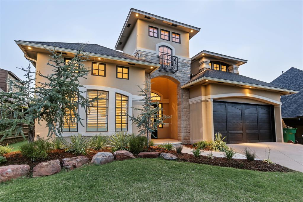 Welcome to refined luxury living in Rose Creek’s exclusive gated community. This home offers stunning golf course views and an impressive collection of elevated features.A grand entry welcomes you with soaring ceilings, dramatic chandelier lighting, an elegant wrought-iron staircase, and a striking iron front door complemented by a timeless stucco exterior. Inside, new light wood flooring, plush new bedroom carpeting, and fresh interior paint create a polished, move-in-ready atmosphere. The chef’s kitchen is designed for both everyday living and entertaining, featuring a substantial island with gorgeous light granite countertops, walk-in pantry, double ovens, stainless steel appliances, and a gas range with hood vent. The spacious layout flows seamlessly into the main living area featuring a gas fireplace and plenty of natural light. The owners suite of your dreams is your own private retreat complete with jetted stand alone soaking tub, walk in shower with elevated spa features, and an expansive walk-in closet with storage drawers and shelves built-in.The main-level also has a secondary ensuite/office offering two closets and bathroom with walk in tiled shower. Continue upstairs to the bonus room providing additional flexible living space complete with its own kitchenette. Three extra-large bedrooms upstairs all with spacious walk-in closets, and two updated bathrooms. Step outside to enjoy the balcony and spiral staircase leading to the backyard, where breathtaking golf course views create a picturesque backdrop. Additional amenities include a 2025 roof, garage mini-split system, epoxy-coated garage flooring, sprinkler system, and storm shelter. With sophisticated architectural details, premium updates, and a backyard overlooking the golf course, this exceptional residence offers a lifestyle defined by comfort, privacy, and effortless luxury. Welcome Home!
