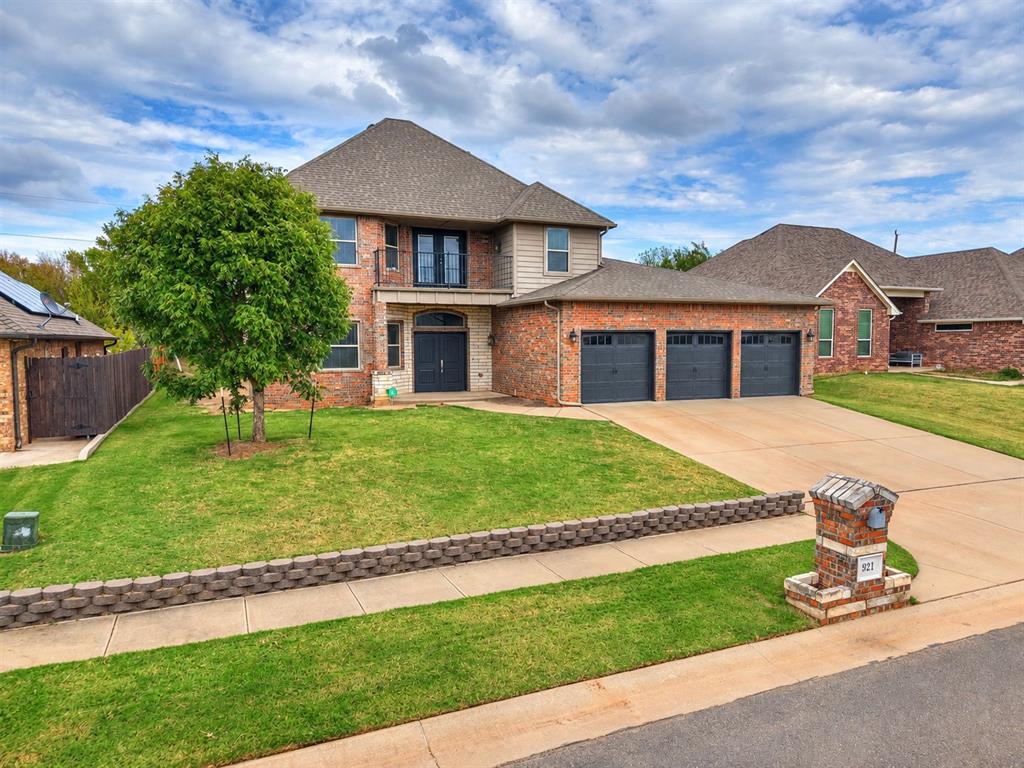 This home offers it all! Starting with the location offering a lake view from the front and a field view in the back! And then there is the awesome floor plan featuring 4 bedrooms plus a large living downstairs, a flexible living area upstairs plus a study/bonus room upstairs or possibly a 5th bedroom! The dining room off the kitchen is huge and there is also a breakfast bar! Rich wood floors flow through the living and dining room. The living room boasts a stone and brick enhanced fireplace. The primary bedroom is spacious and features a luxurious bathroom. There is another 1/2 bath downstairs and 2 full bathrooms upstairs! The upstairs also features a balcony patio overlooking the lake views in the front of this home! The large, covered patio is a great place to enjoy the private views in the backyard! And a 3-car garage for the car enthusiast or growing family!