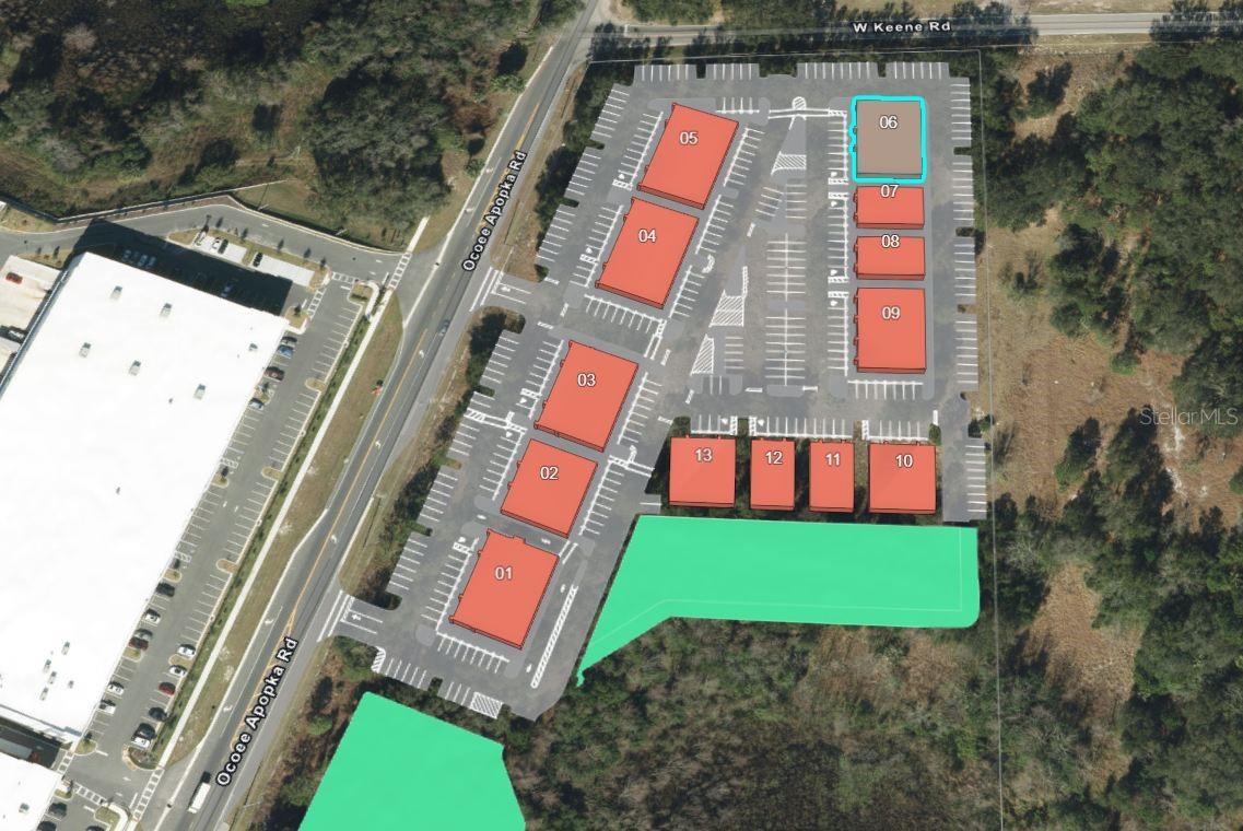 Under Construction. Building #06 is available for purchase at Lake Carter Exchange, a distinguished mixed-use development in Apopka’s East Shore at the intersection of Ocoee-Apopka Road and W Keene Road, this dark gray shell building is geared towards medical or professional office use. Depending on the buyer’s use, it could also be utilized for retail. With a dark gray shell delivery, this provides buyers with maximum flexibility to design their interior space. The development is strategically located less than one mile from Advent Health’s seven-story, 120-bed hospital and opposite a new Publix Supermarket development. Situated in the vibrant East Shore trade area, which includes 5,000 planned residences and an average household income above $100k, this Class A property is perfectly positioned for businesses targeting growth in Central Florida’s second-fastest-growing city. Contact us for pricing details/incentives and to schedule a tour of this exceptional commercial opportunity.