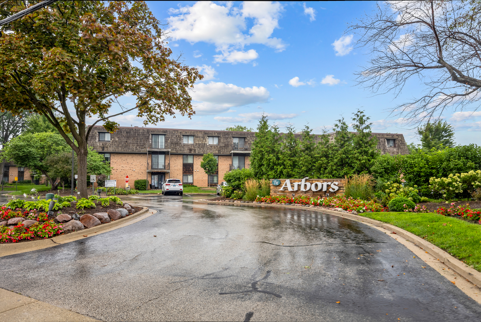RENOVATED CONDO AT THE THE ARBORS OF BUFFALO GROVE ~ 2 BEDROOMS 2 BATHROOMS AND MOVE-IN READY ~ NEW NEUTRAL FINISHES ~ OUTDOOR SWIMMING POOL ~ OVERSIZED BEDROOM ~ EXCELLENT CLOSET STORAGE ~  SPACIOUS OPEN LAYOUT ~ BRIGHT & AIRY INTERIOR ~ GENEROUS LIVING SPACE ~ SEPARATE DINING AREA ~ PRIVATE BALCONY ~ TREE-LINED VIEWS ~ FUNCTIONAL KITCHEN ~ ABUNDANT CABINETRY ~ GENEROUS COUNTER SPACE ~ ON-SITE LAUNDRY ~ PRIME BUFFALO GROVE LOCATION