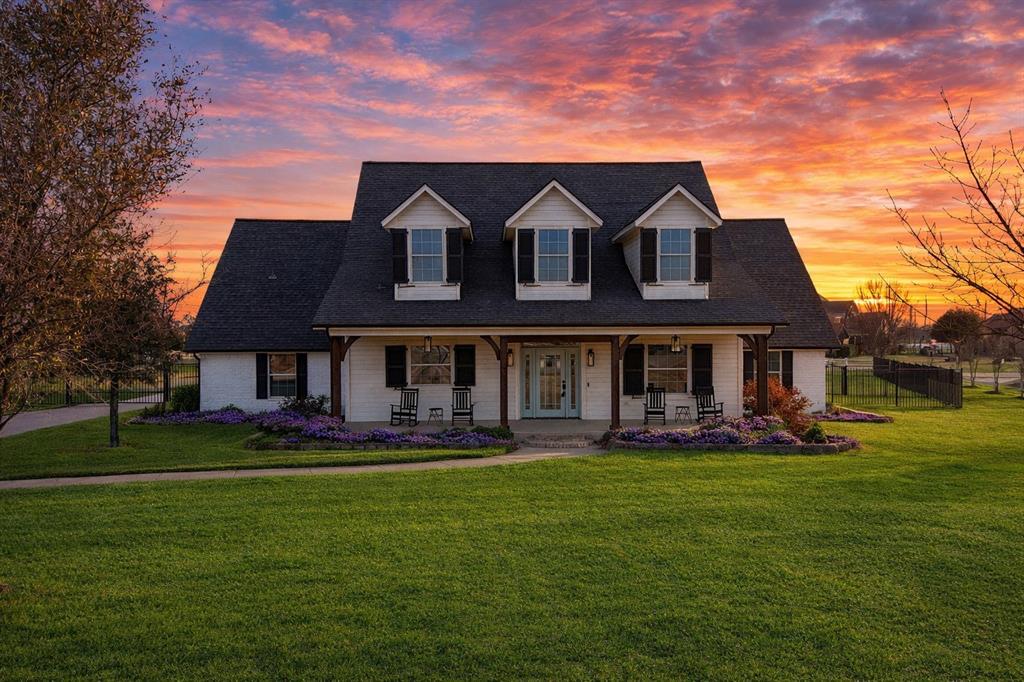 Tucked away on a peaceful cul-de-sac in sought-after Willow Springs Ranch, this exceptional Haslet estate offers the perfect blend of country charm and modern luxury! Situated on a sprawling 1.27-acre lot, this executive custom home delivers wide-open spaces and endless possibilities for your dream lifestyle. From the moment you arrive, the expansive front porch sets the tone with timeless Southern charm and designer touches that seamlessly blend classic elegance with modern comfort. Inside, stunning REAL hardwood floors add warmth and character, while the thoughtfully designed layout offers both upscale entertaining spaces and relaxed everyday living. The heart of the home is the island kitchen, perfectly positioned to flow into the living and dining areas for effortless hosting. Oversized secondary bedrooms and a split-bedroom design ensure privacy for all, while the flexible floor plan provides multi-generational living options ideal for aging parents or boomerang kids. Upstairs, enjoy a spacious game room, with quaint dormer window space where your kids can read or enjoy a sunny craft space of their own! Private suite upstairs with adjoining bath is the ultimate retreat for teens or guests. Step outside to a Texas-sized covered patio made for al fresco dining and entertaining! The HUGE backyard is a blank slate ready for your dream pool, workshop, RV or boat parking, or hobby space to come to life! Dedicated pet space with secure dog run and automatic dog waterer installed so man's best friend lives like a king in this castle too! A gated entry, oversized driveway and large 3-car garage provide ample parking and storage. Enjoy country living with city conveniences with shopping, dining, and entertainment close! No HOA! Private well= No Water bills! Acclaimed NW ISD! Experience the elevated lifestyle you’ve been dreaming of! This exceptional home is ready to welcome you and homes offering this level of space, flexibility, and functionality are rare - call today!