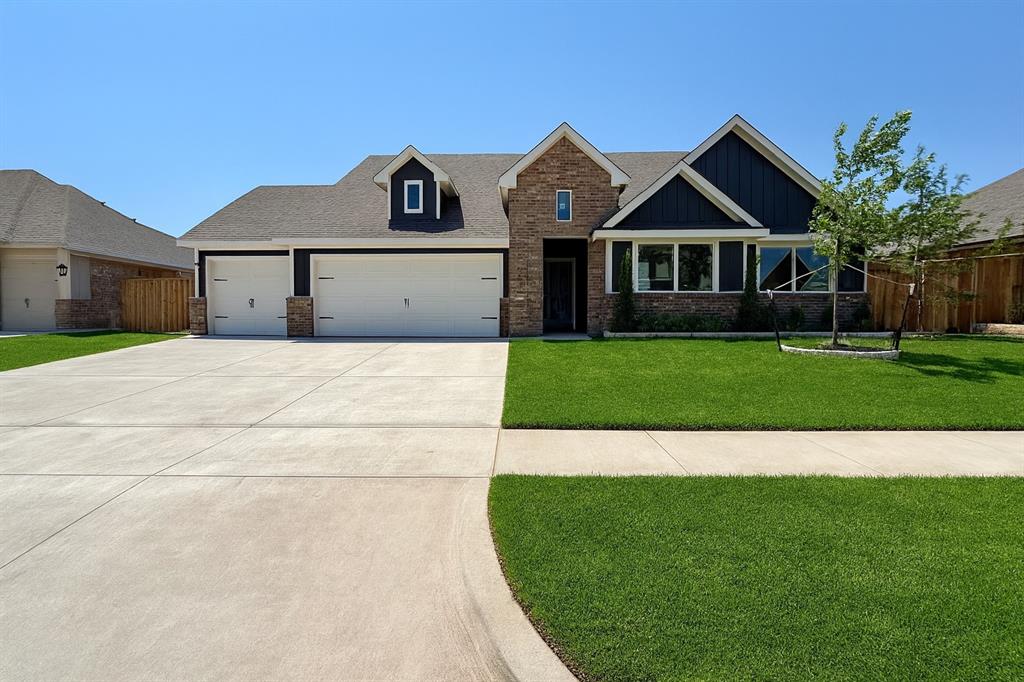 The Holden is an impressive single-story home with 4 bedrooms, 2 bathrooms, and a study, offering 2,329 square feet of living space and a 3-car garage. As you enter the home into the foyer, a hallway to your left will take you to the three spacious secondary bedrooms, the large secondary bathroom, and the open laundry room. Continuing down the foyer, into the home, you will enter the wide-open living space with plenty of natural lighting. The spacious kitchen offers a large kitchen island, walk-in pantry, quartz countertops, and stainless steel appliances. The kitchen island overlooks a large open dining room and family room that looks out onto the covered patio and backyard. This home provides plenty of open space! The private main bedroom suite and study are located at the back of the home, off the family room. The main bedroom suite offers a large bathroom with a walk-in shower, dual vanity sinks, and a spacious walk-in closet.  Additional features include a tankless hot water system ensures you'll always have hot water when needed. “Home is Connected” smart home features which include a camera doorbell, Kwikset keypad lock and smart switch. The exterior features include full sod yard with a landscape package in the front, an irrigation system, and a covered patio! Windstone is located off N.W. 48th and Indian Hills Road. West of I-35 in Norman. This is a gated community and is complete with a club house, pool, basketball court, and a park!