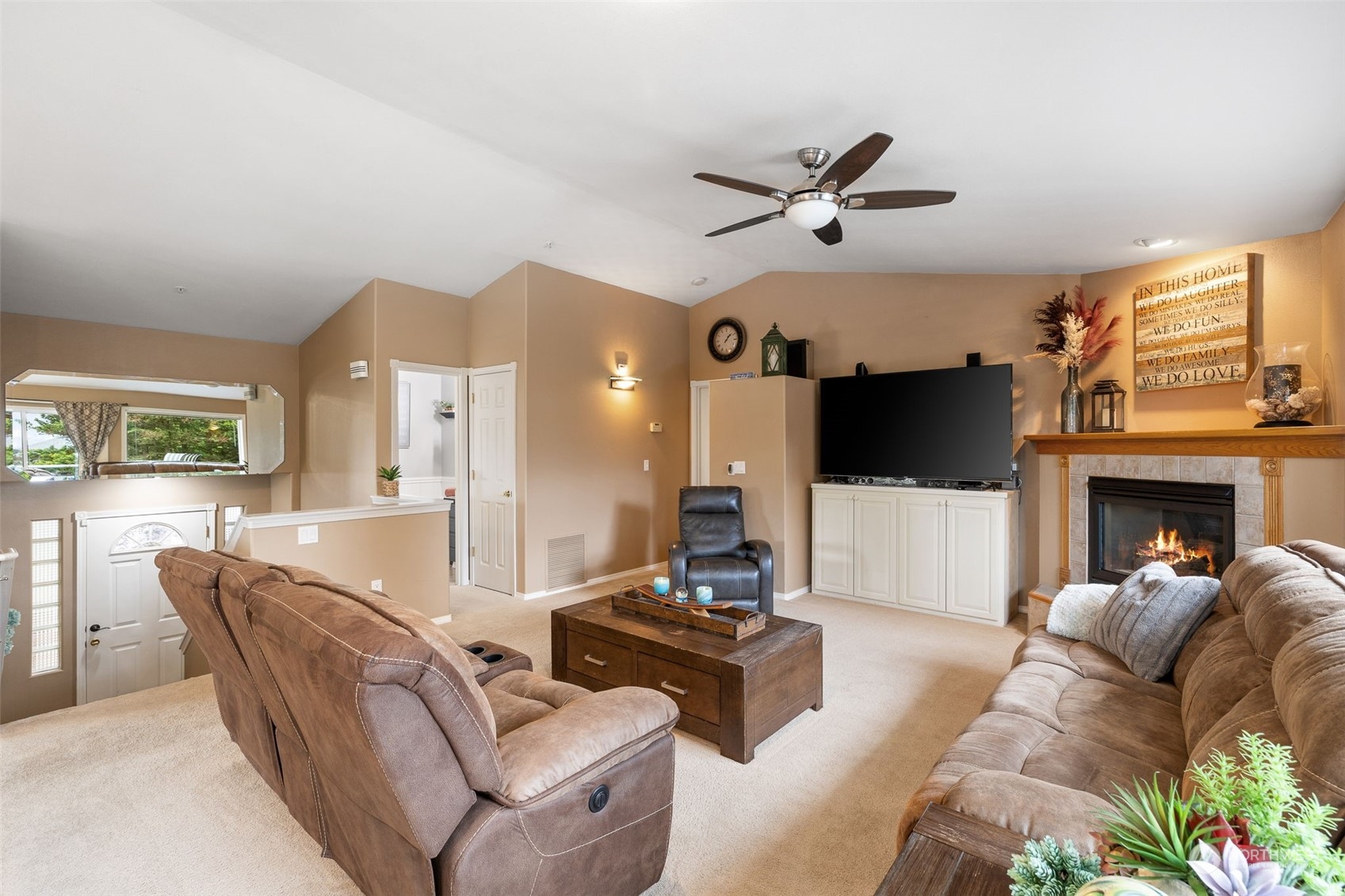 Unit B - Split level entry up stairs to living room large chefs kitchen and main primary bedroom