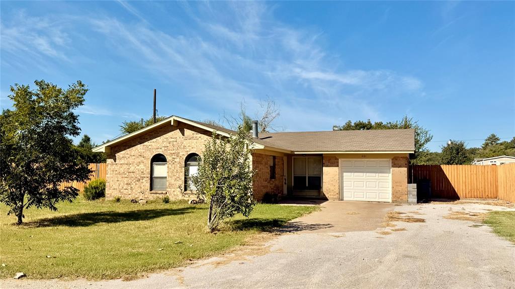Welcome to this quaint move in ready home located in the peaceful rural community of Bryson, Texas! This delightful 2-bedroom, 1-bathroom property is perfect for first-time buyers, small families, or anyone looking for a cozy retreat. Nestled on a spacious lot, this home boasts a large fenced-in backyard, ideal for kids, pets, or entertaining friends and family.Step inside to find a bright and inviting living space with plenty of natural light and wood burning fireplace. The kitchen comes fully equipped with all appliances included, making it easy to settle in and start cooking your favorite meals right away. The two comfortable bedrooms offer ample space for relaxation, while the bathroom features modern finishes. Don’t miss your chance to own this charming property in Bryson—schedule a showing today!