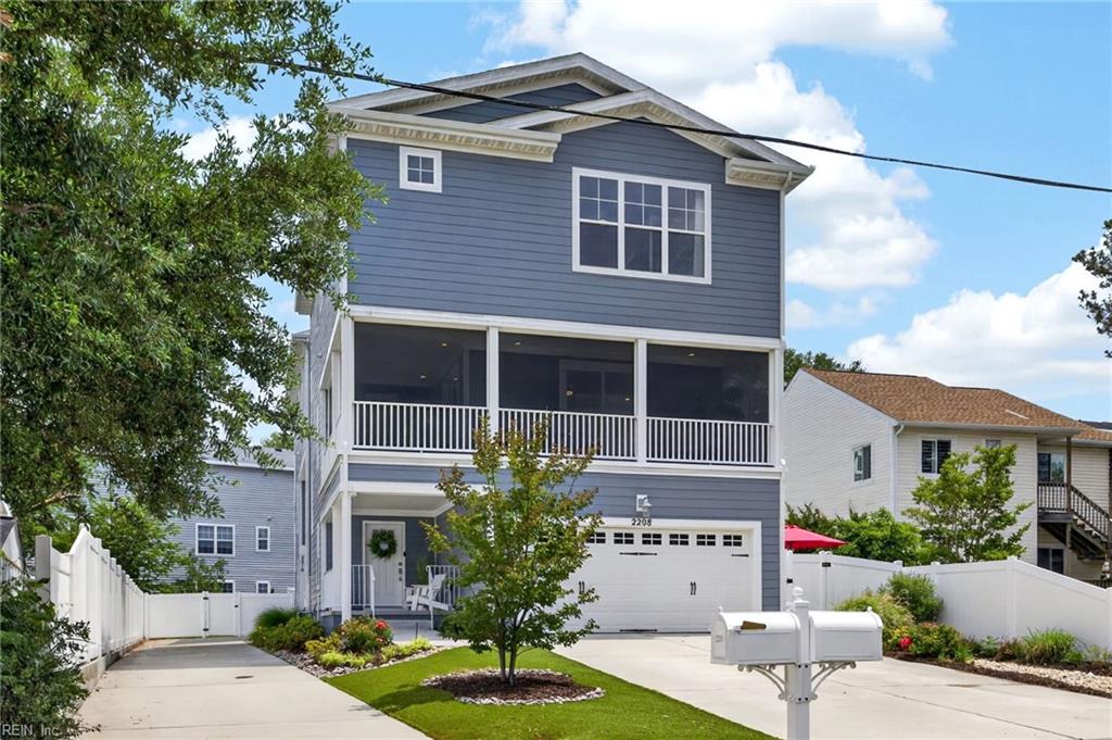 Welcome to coastal living in the heart of the Chicks Beach area! Built in 2022, this beautifully designed 3-story home offers 4 bedrooms, 3.5 baths and a low-maintenance lifestyle with NO HOA fees. The spacious, light-filled interior is ideal for everyday living and entertaining, while the oversized screened porch extends the living space outdoors and is the perfect spot to relax and enjoy the coastal breezes. Located just minutes from the Chesapeake Bay, beaches, marinas, popular Shore Drive restaurants and scenic walking/biking trails at the nearby Brock Environmental Center and Pleasure House Point. Spend your weekends enjoying everything this sought-after coastal community has to offer instead of worrying about yard work. If you're looking for newer construction, generous living space and an easy beach lifestyle, 2208 Dinwiddie Road is ready to welcome you home!