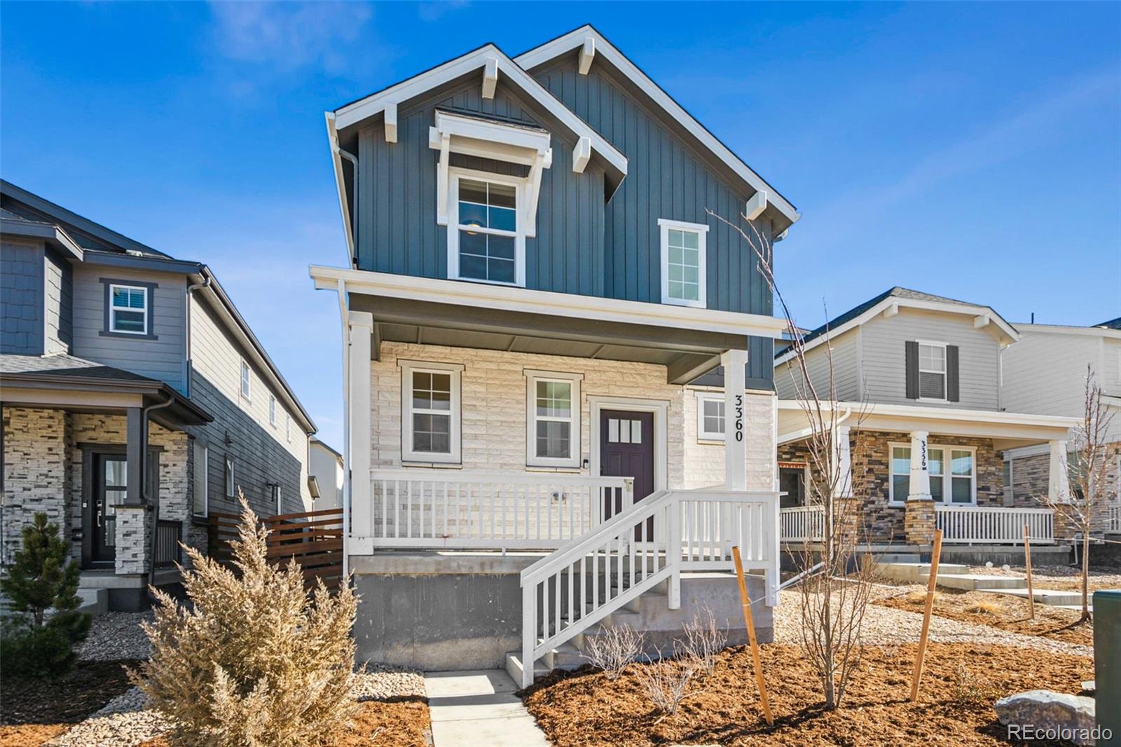 MLS#8442111 New Construction - Ready Now! The Stella home design, part of The Aurora Highlands Horizon Collection, promises to enchant with its private study adjacent to the grand two-story foyer, expansive outdoor living area, and abundant windows. Ascend upstairs to discover three additional bedrooms, a full bath, and a convenient laundry room. Tucked away at the end of the hallway, the primary suite provides a sanctuary of privacy and tranquility, perfect for unwinding after a busy day. This home is available for a quick move in! Options include:  gas range, 2" crown molding in kitchen, hard surface flooring on the main level, extended outdoor living, 14 seer A/C unit, double sinks in secondary bathroom, and ceiling fan prewires in bedrooms.
