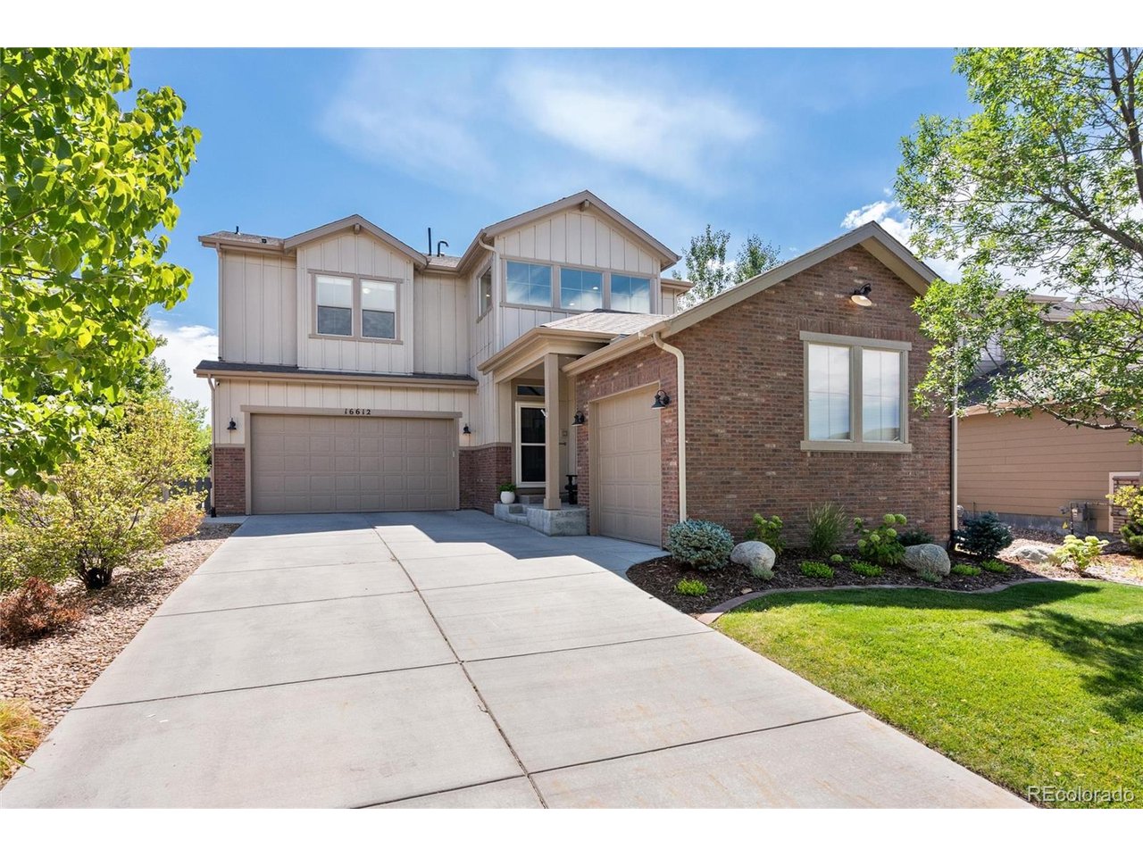 Welcome to this beautifully updated 5-BDRM, 5-bath home in sought-after Anthem Highlands, where thoughtful upgrades, a spacious floor plan, and an exceptional backyard come together to create the perfect Colorado home. Step inside to find rich hardwood floors, beautiful wood shutters, new carpet and a light-filled layout designed for everyday living and entertaining. The heart of the home is the spacious kitchen, featuring new countertops, a newer Bosch refrigerator and dishwasher, and a new Samsung oven. The kitchen flows seamlessly into the main living areas, while a private main-floor office provides the perfect work-from-home space. A full bath on the main level adds flexibility for guests. Upstairs, you'll find a highly desirable four-bedroom layout with three full bathrooms, including a convenient Jack-and-Jill bath. The finished basement expands the living space even further with a fifth bedroom and 3/4 bath, ideal for guests, teens, or additional recreation space and a home gym. Outside, the home truly shines. Situated on a large, fully fenced lot, the newly landscaped front and backyard create a beautiful setting for Colorado living. Gather with friends beneath the backyard pergola, relax around the gas fire pit, or simply enjoy the extra space and privacy the oversized yard provides. Additional upgrades include fresh exterior paint (2025), newer washer and dryer, whole-house humidifier, new light fixtures and updated interior spaces. An oversized 3-car garage provides plenty of room for vehicles, storage, bikes, and all your Colorado gear. And then there's the Anthem Highlands lifestyle! This resort-style community features a 32,000-square-foot recreation and fitness center with a newly revamped gym (2026), two pools, 22 parks, 48 miles of trails, tennis and basketball courts, and year-round community events. Anthem Highlands is also home to highly regarded Thunder Vista and Prospect Ridge Academy, both part of the Adams 12 Five Star Schools community.