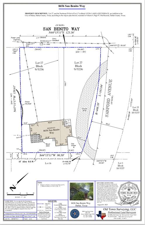 Prime Development Opportunity in Little Forest Hills – 8656 San Benito Way

Located in the heart of vibrant Little Forest Hills, 8656 San Benito Way presents a rare opportunity for builders, developers, or investors to bring their vision to life. This oversized corner lot offers exceptional dimensions—approximately 92 feet wide at the rear, 156 feet along Sanford Avenue, and 121 feet on San Benito Way—creating the perfect canvas for new construction.

The existing structure is likely a tear-down, offering a clean slate for redevelopment. (Valued in the land not the structure)  According to preliminary conversations with the city, the lot may be eligible for subdivision, pending verification based on neighboring buildings. This opens the door to endless possibilities, whether you're envisioning multiple custom homes or a single statement residence with expansive outdoor living.

Set in the sought-after and eclectic Little Forest Hills neighborhood, known for its artistic charm, walkability, and close-knit community, the property is just minutes from White Rock Lake, the Dallas Arboretum, and a variety of dining, shopping, and outdoor recreation options.

Opportunities like this don’t come around often—secure your footprint in one of East Dallas’s most character-rich communities.

Buyer to verify all zoning, building, and subdivision requirements with the City of Dallas.
