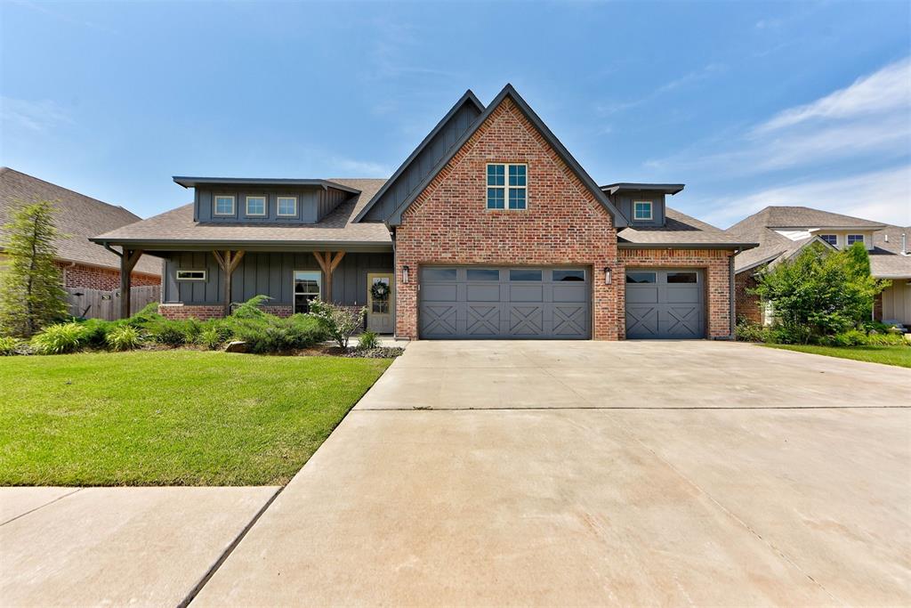 Incredible east Edmond opportunity to own a boutique builder home that puts so many extra touches of class in his homes. This one level home in the desirable Timber Crest neighborhood has just been totally refreshed: From paint, to carpet, to sod... it would be a challenge to find a 5 year old home in better condition than this one! This home checks so many boxes. Need 4 bedrooms, including a junior suite? Check. Need 3 bedrooms & an amazing home office? Check. How about 3 beds & a playroom all on one level? Check. All this, and I haven't even mentioned the huge flex space next to the great room that can function as a bonus space, secondary living or secondary dining. The finishes in the home will conform to your furniture & decor, be it traditional, contemporary or modern. The kitchen features both open storage and traditional cabinet storage, and you will absolutely love the bank of windows from the living room and eating area that invites the outside in. Speaking of storage, did someone say butler's pantry? If you're a baker or a serial Sam's/Costco shopper, this pantry might be your favorite space in the house.  Relax outside during warm months in the shade of the covered patio, or the heat of the outdoor fireplace in the winter. Don't forget, no home will ever be built directly behind you. This is one of the most private lots of this size in town. Storm season concerns? Inground garage storm shelter has you covered.  All the HOA amenities of Timber Crest are just a short walk down the street. First public open house is Sunday, June 29th 2-4 pm...but if you want to be sure to have a chance at this custom creation, reserve a private showing today!
