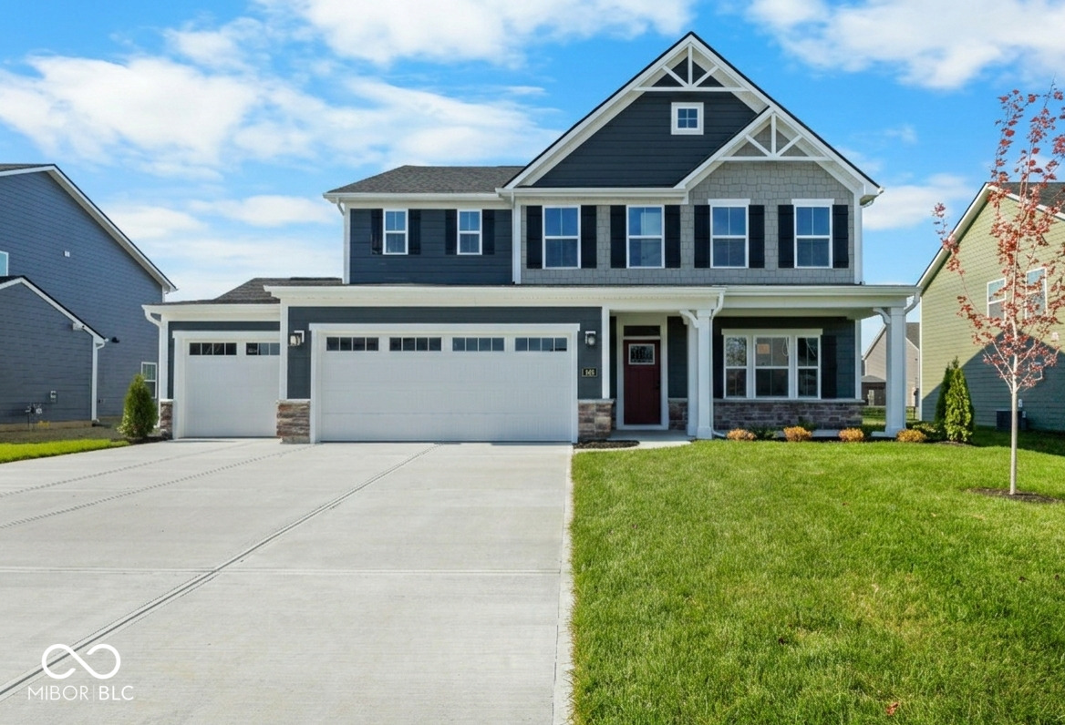 Your Dream Home Awaits at Briar Creek Estates! Step into timeless elegance with this stunning Lehigh Home, ready for you to move in before the holidays or the New Year!  From the moment you arrive, the covered front porch and stone water table accents set the tone for exceptional curb appeal. Inside, the heart of the home is a gourmet kitchen featuring quartz countertops, a large island with walk-in pantry, double oven, slide-in range, and matte black hardware complemented by upgraded lighting-perfect for hosting and everyday living. Upstairs, discover 4 spacious bedrooms and a loft, including a secondary bedroom with full ensuite bath. The luxurious owner's suite boasts two walk-in closets, a spa-inspired bath with walk-in shower and tiled bench, soaking tub with tile surround, double vanity, and a private water closet. Additional highlights: 3-car garage, Private Library AND separate Study on main level, Gas Fireplace in Great Room, Tankless Gas Water-Heater, Laundry Room w/ Cabinets and Laundry tub (sink), Large homesite, HardiPlank siding for durability      This home is complete and waiting for you-don't miss the chance to start the new year in style!