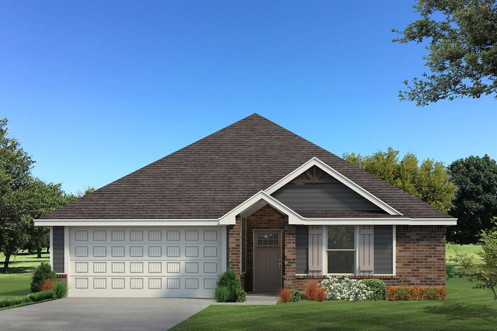 This John floor plan includes 1,310 Sqft of total living space, which includes 1,200 Sqft of indoor living space and 110 Sqft of outdoor living space. There is also a 385 Sqft, two car garage with a storm shelter installed. This new home offers 3 beds, 2 baths, 2 covered patios, and a utility room! The living room includes high ceilings, exquisite wood-look tile, a ceiling fan, the perfect sized windows, and Cat6 wiring. The kitchen spotlights custom-built cabinets with decorative hardware, stainless-steel appliances, decorative tile backsplash, elegant countertops, and wood-look tile. The primary suite features 2 windows, a ceiling fan, our cozy carpet finish, and a sizeable walk-in closet. Attached is the upgraded primary bath, which holds a dual sink vanity complimented by a 3 CM quartz countertop, satin nickel features, and a tub/shower combo. Outdoor living includes fully sodded yards, a smart home irrigation system, and 30-yr weather wood shingles. Other amenities include a water-saving tankless water heater, a fresh air intake system, R-15 & R-38 insulation, and so much more!