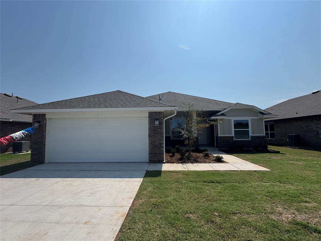 Take advantage of a $25,000 price improvement, added incentives, and the ability to close in just 21 days! This thoughtfully designed layout offers three spacious bedrooms and a dedicated home office, privately enclosed with a sliding barn door for added style and function. The L-shaped kitchen features a large center island, a coffee bar, and plenty of prep space, making it ideal for both daily living and entertaining. High-end finishes include quartz countertops, under-cabinet lighting, a gas range, and wood-look tile throughout the main living areas, creating a warm and cohesive feel. The primary suite serves as a relaxing retreat with a soaking tub, tiled shower, and dual vanities. Two additional bedrooms provide comfort and flexibility for family or guests. Located in a growing northwest Oklahoma City neighborhood, this home offers quick access to the Kilpatrick Turnpike, I-40, and I-44, with nearby shopping, dining, parks, schools, and NW Expressway just minutes away. Built with long-term value in mind, this home includes premium features such as a pre-piered foundation, tornado safety straps, radiant barrier decking for improved energy efficiency, a Schluter shower system, Uponor PEX plumbing, 16 inch on-center framing, a Navien tankless water heater, and Low-E Thermalpane windows. Don’t miss your chance to own this exceptional home. Schedule your showing today!