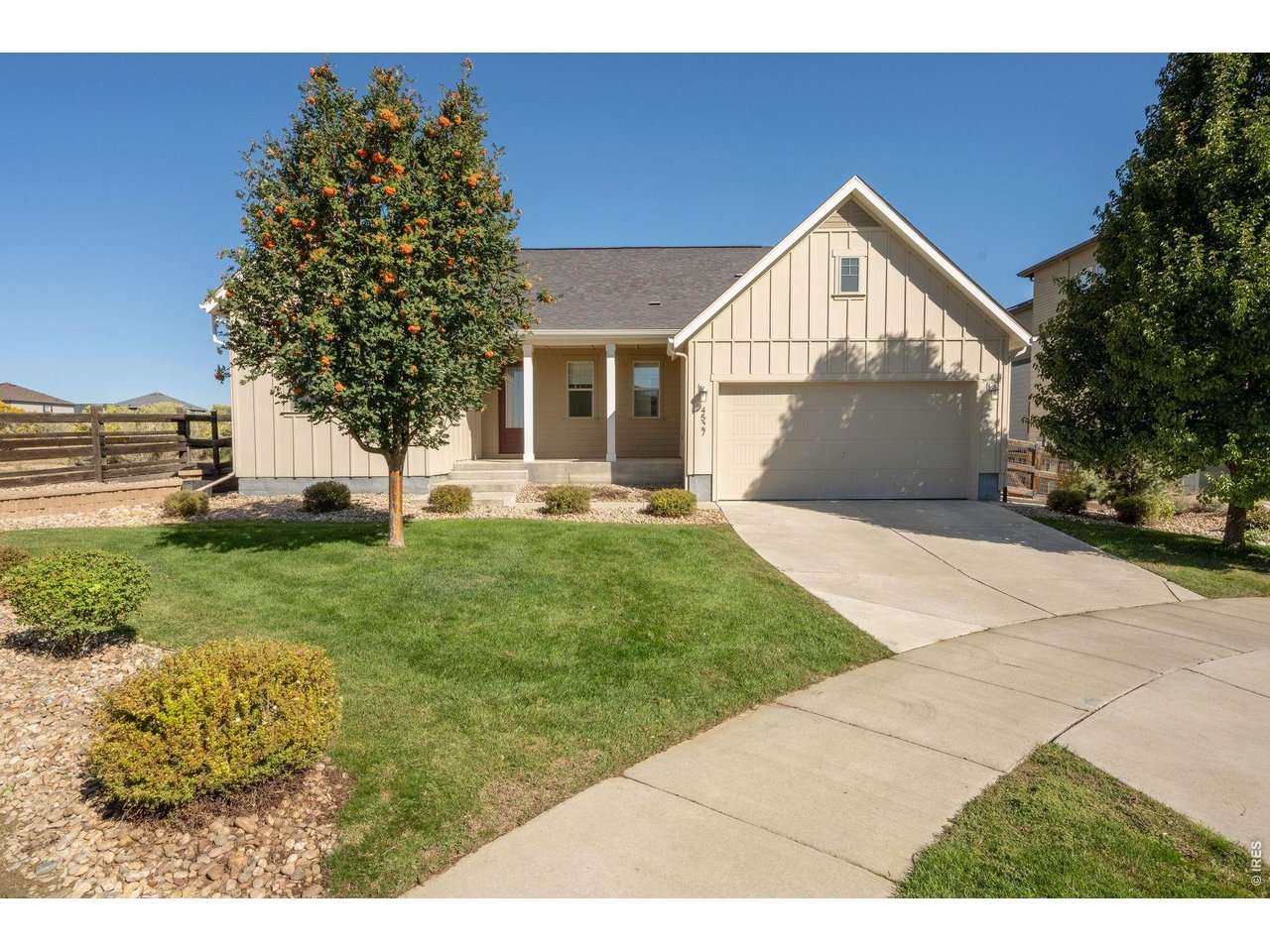 Welcome to this spacious ranch-style home ideally situated on a cul-de-sac in the desirable Barefoot Lakes community. Offering 3 bedrooms, 3 baths, a full unfinished basement and tandem 3-car garage, this home combines comfortable main-level living with room to grow. The open floor plan is centered around a gourmet kitchen featuring quartz countertops, a large island, pantry, stainless steel appliances and gas cooktop and double ovens. The adjoining dining area flows seamlessly into the inviting living room, highlighted by a gas fireplace with dramatic stacked-stone surround extending to the ceiling and built-in surround sound speakers, with additional speakers in the kitchen. The spacious primary suite is a private retreat with a luxurious 5-piece bath featuring a long vanity with 2 sinks, walk-in shower and large soaking tub. A generous walk-in closet conveniently connects directly to the laundry room with sink and cabinetry. Two additional bedrooms include a light-filled bedroom with cathedral ceiling and ceiling fan, plus a third bedroom with LVP flooring. A large mudroom with built-in bench and cabinetry adds everyday functionality. The full unfinished basement offers rough-in plumbing with excellent potential for future expansion. Outside, enjoy the covered front porch, spacious covered back patio and flagstone walkway. Barefoot Lakes offers an exceptional Colorado lifestyle with The Cove community center featuring a pool, fitness center, and pickleball courts and more. Enjoy the parks throughout the neighborhood, miles of trails and two scenic lakes for paddle-boarding, kayaking, canoeing and fishing.Seller is offering a concession of up to 2% of the purchase price toward Buyer's allowable closing costs and/or other permitted expenses.