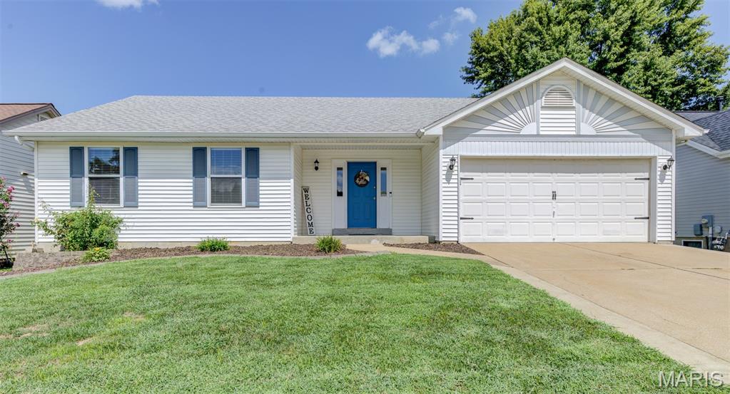 COMING SOON W/LOTS MORE PHOTOS, DRONE SHOTS AND A WALK-AROUND VIRTUAL TOUR - SHOWINGS START FRIDAY - Updated vaulted greatroom walk-out ranch with finish in the lower level & fantastic backyard.  Home boasts vinyl luxury plank flooring, newer carpet, updated lighting, fresh paint in the open floorplan w/cozy woodburning white-washed fireplace & ceiling fan. Updated kitchen w/stainless steel appliances include dishwasher, microwave, range/oven electric plus the refrigerator stays, lots of counter space with peninsula feature, tile backsplash plus a pantry for all your cooking supplies. Generous-sized owner suite w/updated private bath w/comfort height vanity & shower w/a seat. Organize your clothes in the walk-in closet w/closet system.  Nice-sized secondary bedroom plus the hall/guest bath is updated in this move-in ready home. Open stairwell leads to the walk-out lower level that has a finished bar gathering room.  There is rough-in plumbing for a 3rd full bathroom. Wide open space for you to make a home gym or play room. Meander through the sliding door to the lower level patio.  There are 2 patios in this home w/tiered landscaping in between.  Lots of green grass to entertain plus a firepit area w/electric that could be used for an above ground pool or hot tub. The 6 ft privacy fenced was just re-slatted and most posts replaced. Great location by schools, shopping, highways and more.  Sellers kindly ask for showings 4p or later on weekdays and anytime on weekends, thank you!  Come see 415 Lantana Lane today!!