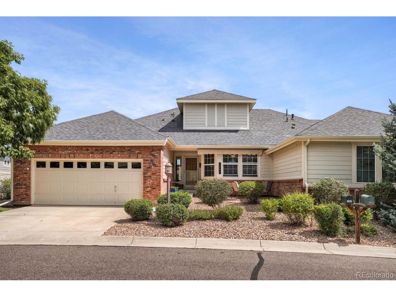 Beautiful paired home with a bright, open floorplan in desirable Heritage Eagle Bend 55+ active adult community. Rare opportunity to buy a low maintenance, fully furnished paired home in this wonderful gated community. Light and bright with vaulted ceilings, a sunny kitchen with granite counters and covered balcony overlooking a green belt. Inviting family room with a cozy gas firelplace. Lovely primary bedroom with ensuite and walk-in closet. Wonderful finished walk-out basement perfect for entertaining or hosting overnight guests. This community offers resort style living with a beautiful clubhouse with indoor and outdoor pools, tennis, pickleball, fitness center, library, game rooms and dozens of homeowner clubs to enjoy. Golf carts are welcome whether you are a golfer or just want to drive to the clubhouse to enjoy the mountain views and amenities. Well cared for home with fresh paint and a new furnace installed in 2026. Convenient location, just a short drive from shopping and dining at Southlands Mall. Close to both Aurora & Quincy Reservoirs for fishing, kayaking, and nature trails. Just 20 minutes to DIA. Be sure to tour the clubhouse to see what this active adult lifestyle is all about.