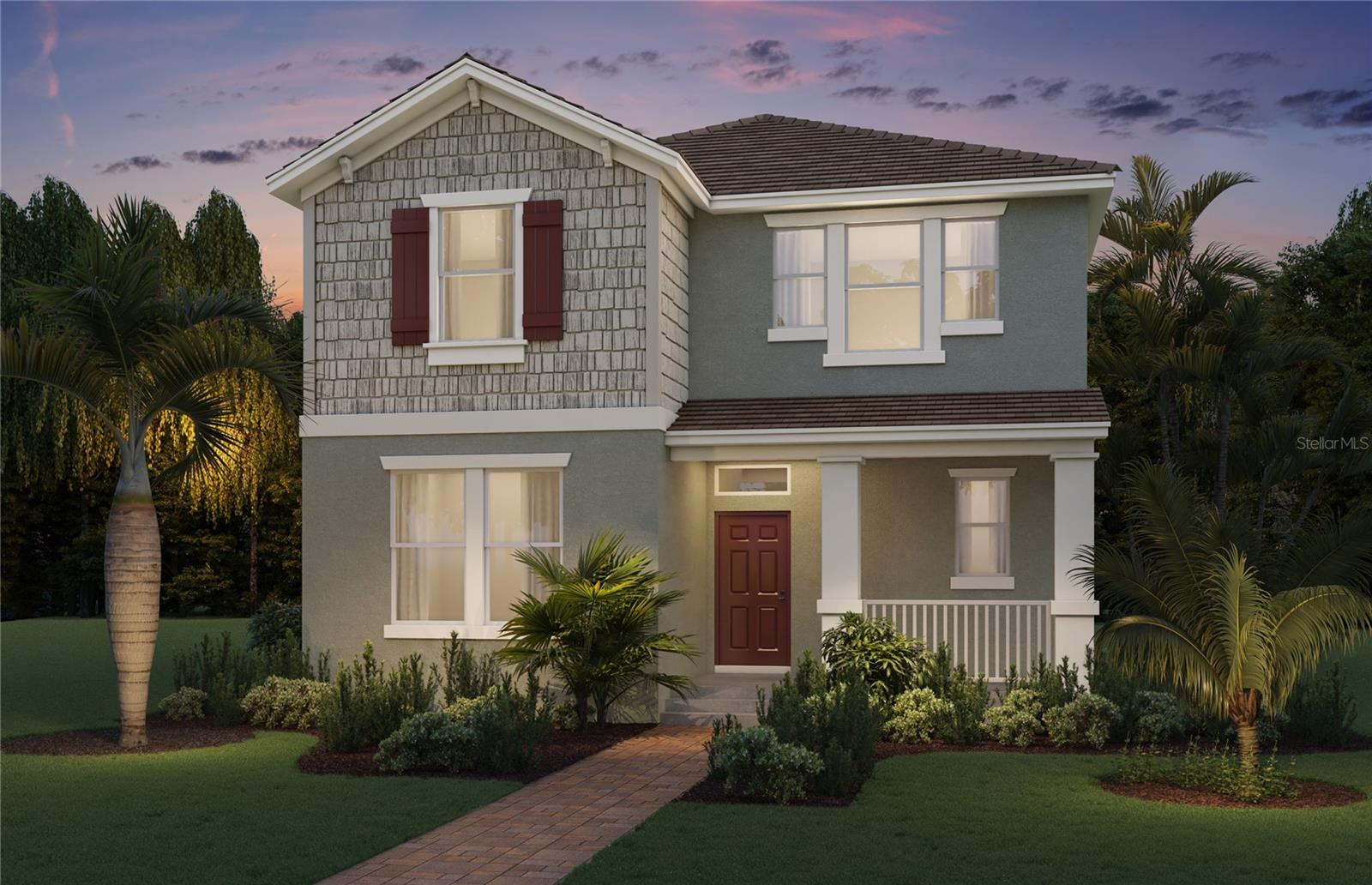 Under Construction. Waterleigh presents the Clearden. This amazing all concrete block construction single-family home features 4 bedrooms and 3.5 bathrooms optimizing living space with an open concept feel. A beautiful porch welcomes you to this home, as you enter the foyer, you’ll find the first bedroom complete with ensuite bathroom and a powder room across the hall. The well-appointed kitchen overlooking the great room, dining room, and oversized outdoor lanai. The kitchen features quartz countertops, stainless steel appliances, spacious walk-in pantry and an island with bar seating. As we head up to the second floor, we are greeted with a loft area and additional three bedrooms. Bedroom one is located just off the loft space and includes a spacious walk-in closet as well as ensuite bathroom with double vanity sinks and separate toilet area. Two additional bedrooms share a second upstairs bathroom and linen closet for extra storage. Your laundry room is located on the second floor for convenience. This home features a two car garage located at the rear of the home with drop zone as you enter the first floor. Like all homes in Waterleigh, the Clearden includes a Smart home technology package which allows you to control your home with your smart device while near or away. *Photos are of similar model but not that of exact house. Pictures, photographs, colors, features, and sizes are for illustration purposes only and will vary from the homes as built. Home and community information including pricing, included features, terms, availability and amenities are subject to change and prior sale at any time without notice or obligation. Please note that no representations or warranties are made regarding school districts or school assignments; you should conduct your own investigation regarding current and future schools and school boundaries.*