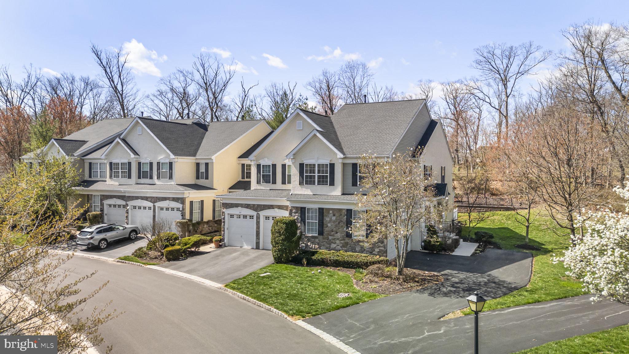 Located in the highly desirable Willistown Hunt subdivision, this well-maintained end-unit townhouse offers 2,593 square feet of above-grade living space, plus approximately 600 square feet of finished space below grade.The main level features hardwood flooring throughout, a two-story family room accented by a beautiful gas fireplace, and a layout suited for both everyday living and entertaining. The first floor also includes a separate living room with pocket doors, providing flexibility for added privacy or use as a home office. The eat-in kitchen, with access to the rear deck, has been upgraded and offers ample counter space and updated finishes, making it ideal for both everyday meals and entertaining. It opens to a dining area with plenty of natural light.On the second level, the home offers three bedrooms, including a spacious primary suite with a tray ceiling. The suite includes his-and-her walk-in closets along with two additional closets, providing excellent storage. The primary bath features a double vanity, soaking tub, separate shower, and a private commode closet. An upper-level laundry area adds convenience.The finished basement is a standout feature of the home, offering a well-designed space ideal for entertaining. It includes a custom bar with seating and plenty of room for a media area, game room, or additional living space.  A large separate storage room provides additional functionality. Outdoor features include a large deck with access to a nicely manicured yard, an attached two-car garage with interior access, and a driveway for additional parking. The property is part of an HOA that covers common area maintenance, lawn care, snow removal, trash, and other services, providing a low-maintenance lifestyle.