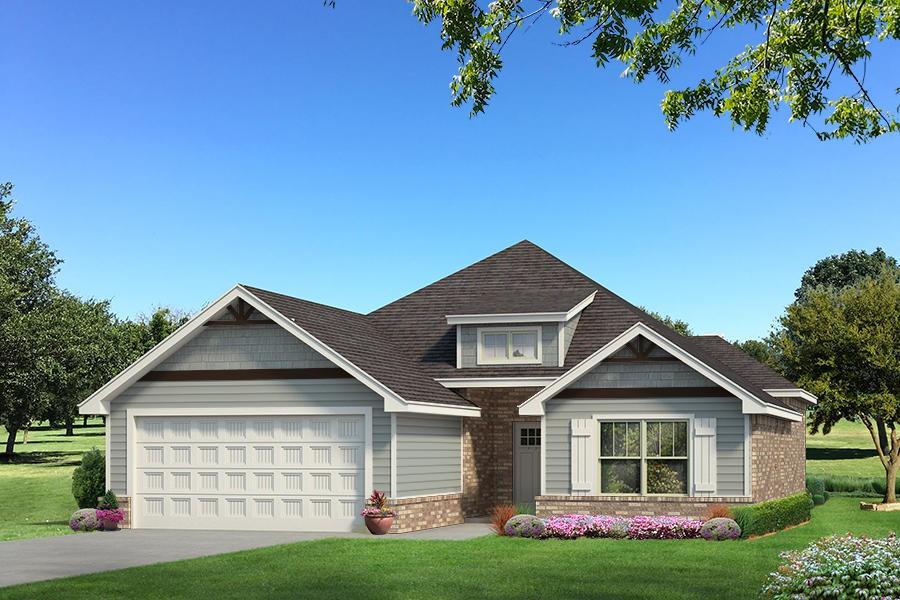 This Dane floor plan features 1,830 Sqft of total living space, which includes 1,700 Sqft of indoor space and 130 Sq Ft of outdoor living. This spacious home offers 4 bedrooms, 2 full baths, 2 covered patios, a utility room, a mudbench for additional storage, and a 2-car garage with an in-ground storm shelter installed. The sizeable living room welcomes a coffered ceiling with a ceiling fan, a center gas fireplace with a pinebox mantel and our stacked stone surround detail, large 7' windows, Cat6 wiring, and wood-look tile. The kitchen supports custom-built cabinets to the ceiling, stunning pendant lighting, 3 CM countertops, a center island, a large corner pantry, modern tile backsplash, and stainless-steel appliances. The primary suite has a sloped ceiling detail with a ceiling fan, our cozy carpet finish, and windows. The attached bath features a dual sink vanity with framed mirrors, 3 CM countertops, a free-standing tub, a private elongated toilet, a European walk-in shower, and a HUGE walk-in closet. Secondary bedrooms feature sizeable closets, carpeted flooring, windows, and ceiling fans. Covered outdoor living area offers a wood-burning fireplace, a gas line, and a TV hookup. Other amenities include our healthy home technology, a tankless water heater, R-44 insulation, a whole home air purification system, and MORE!