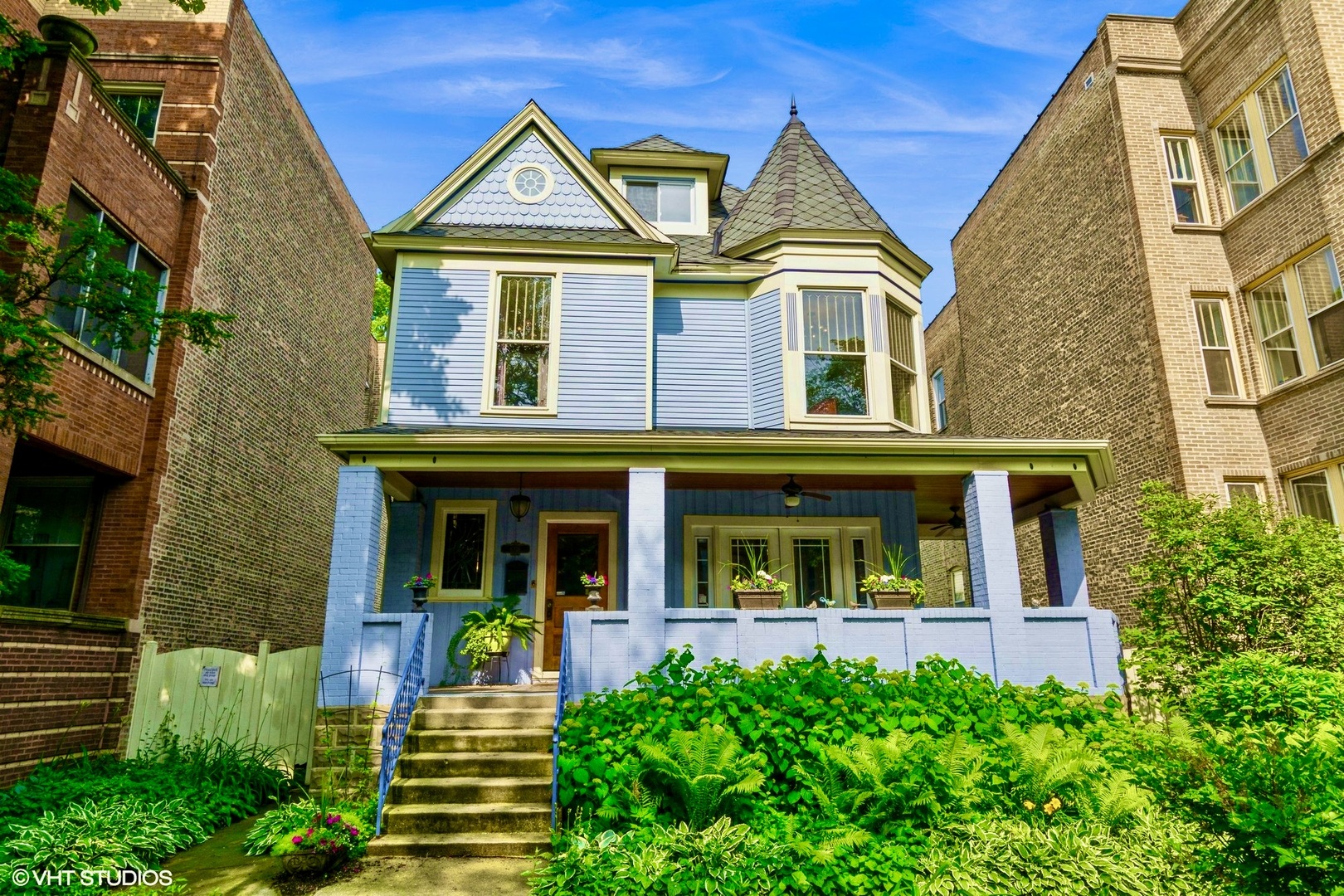 Charming 1895 Queen Anne in Edgewater Glen | Welcome to 6316 N. Magnolia Avenue, a stately 1895 Queen Anne residence nestled on a quiet, tree-lined street in the heart of Edgewater Glen. This architecturally significant home masterfully blends timeless character with high-end modern updates, offering over 2,700 square feet of living space-not including the finished basement-and truly lives like a modern classic. New Hardy Board siding (2014). Step inside to find newly installed teak hardwood floors and custom millwork throughout, complemented by a whole-home embedded sound system and updated stainless steel appliances (2019) in the gourmet kitchen. Entertaining is seamless thanks to the elegant flow of the main level and attention to craftsmanship in every detail.  The finished basement is a showpiece of design and durability, fully gutted and rebuilt with acid-stained concrete floors, a sleek new bathroom, and a dedicated laundry room-all supported by upgraded copper plumbing and a brand-new electrical system. Upstairs, the second floor continues the custom theme with solid-core doors and refined trimwork. The primary suite is a spa-like retreat, thanks to a 50 sq ft marble-clad bathroom expansion that features a no-threshold frameless steam shower, luxurious air-bubbling tub, double bowl sink, and exquisite finishes. The third floor offers a rare bonus: a spacious en-suite bedroom ideal for guests, in-laws, or a private home office. Outdoor space is a double lot, 50 x 125 which includes a large backyard and two 2.5-car garages-ideal for car enthusiasts, storage, or future workshop space.  Located in one of Chicago's most beloved neighborhoods, you'll enjoy proximity to the lakefront, Andersonville, Whole Foods, the Red Line, and highly rated schools.Vintage charm. Modern upgrades. Prime location. This is Edgewater Glen living at its finest.