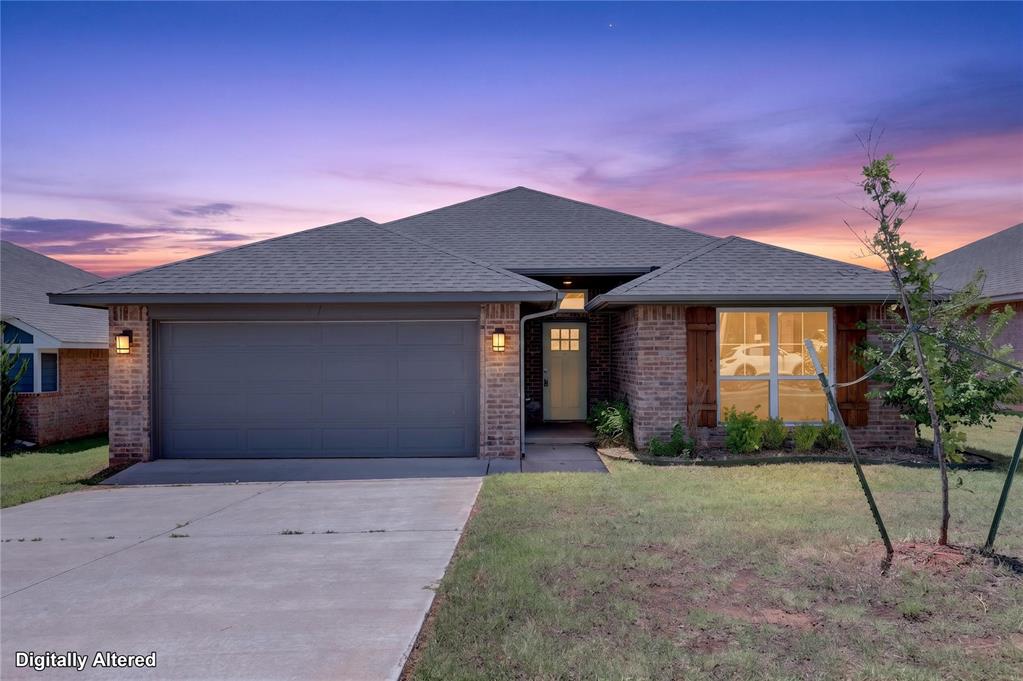 Welcome to 2302 Arcady Ave, a home that blends the charm of being a lil' bit country and a lil' bit city. It is close to OU, Washington Elementary, Lake Thunderbird, the Postal Training Center and NCED Hotel & Conference Center but still tucked away on a quiet street in Bellatona. This home includes many of the same perks as the new builds in this neighborhood, but for less! Built in 2022 and at almost 1700 sq ft, this 3 bedroom, 2 bathroom home has that WOW factor typically seen in higher priced homes. As you step inside, the entry showcases tall ceilings and a grand corridor that guides you to the secondary bedrooms, primary suite, laundry room and main living areas of the home. The private bathroom in the primary serves as a connection between the bedroom and massive walk-in closet. The laundry room is accessible from the hall and primary closet while offering garage access. The split bedroom floor plan features an open concept, tall ceilings throughout, a fireplace and kitchen island. Additional highlights include quartz countertops, tankless water heater, modern finishes, large closets in secondary bedrooms, fenced backyard, shutters on front windows, and a large covered patio. Is it in need of some repairs? Absolutely. But if you're looking for a home to make your own, this one is ready! Home sold AS-IS and only through online bidding process by HUD registered agents. Buyer to verify all information and complete any desired inspections and due diligence.