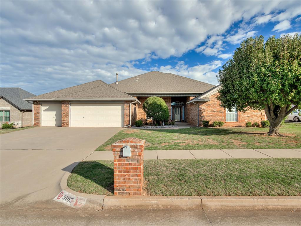 Come see this very well kept 3 Bedroom, 2.5 Bath, one Owner home located within the highly desired Mustang School District. Walking in you’ll be greeted by the very open Formal Dining Room and Formal Living Room areas. Nestled in the front corner of the home are two very large Bedrooms with great sized Walk-In Closets along with an attached Jack and Jill Bath. The Study is massive and can be used as a Study, an extra Bedroom, a Play Room, or anything else that fits your families’ needs. The Kitchen has loads of counter space with storage galore and a large Eat-in Kitchen, and the Living Room is oversized which is fantastic for entertaining. The Main Bedroom is large with a Walk-in Shower, double vanities, and a nice sized Walk-In Closet as well.  There are two more oversized Closets located within the home which offer lots of extra storage space and the Tank Less Water Heater means hot water on demand at all times!  Located in close Proximity to I-40 and the Turnpike, it makes getting anywhere in the Metro area a breeze! Schedule your Showing today and see this beautiful home for yourself!