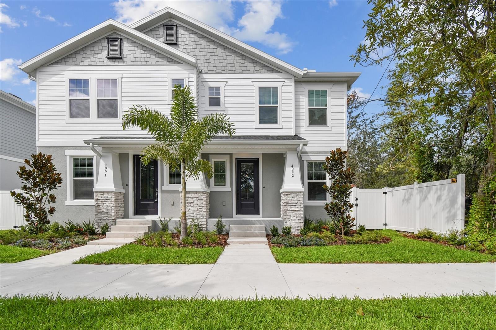 Sitting on a charming brick street in the heart of South Tampa, just minutes from downtown and Hyde Park Village, this captivating new townhome by Central Living by David Weekley Homes offers a rare blend of modern convenience, urban charm, and peace of mind. Zoned for the highly sought-after Mitchell, Wilson, and Plant school district, this residence delivers nearly 2,100 square feet of thoughtfully designed living space, including three spacious bedrooms, two-and-a-half bathrooms, and a coveted two-car garage. Step inside and be greeted by an open, light-filled layout that flows effortlessly from room to room. The gourmet kitchen is the heart of the home, featuring modern, natural wood cabinetry, elegant quartz countertops, and abundant Rev wood flooring that adds warmth and sophistication. An enclosed study offers flexible space for a home office, playroom, or creative studio. Enjoy the benefits of no HOA fees and the privacy of a fenced backyard—an ideal retreat for entertaining or quiet evenings outdoors. This home is not in a flood zone and includes energy-efficient LED lighting, impact glass windows, and brand-new construction materials that help reduce monthly insurance and utility costs. With walkable access to Tampa’s best dining, shopping, and entertainment, this home offers a premium lifestyle in one of the city’s most desirable locations. Backed by a comprehensive David Weekley Homes warranty (1-year workmanship and materials, 2-year systems, and 10-year structural), it’s an opportunity to live smart, stylishly, and stress-free. Be in your new home by the holidays!  Schedule your personal tour today.