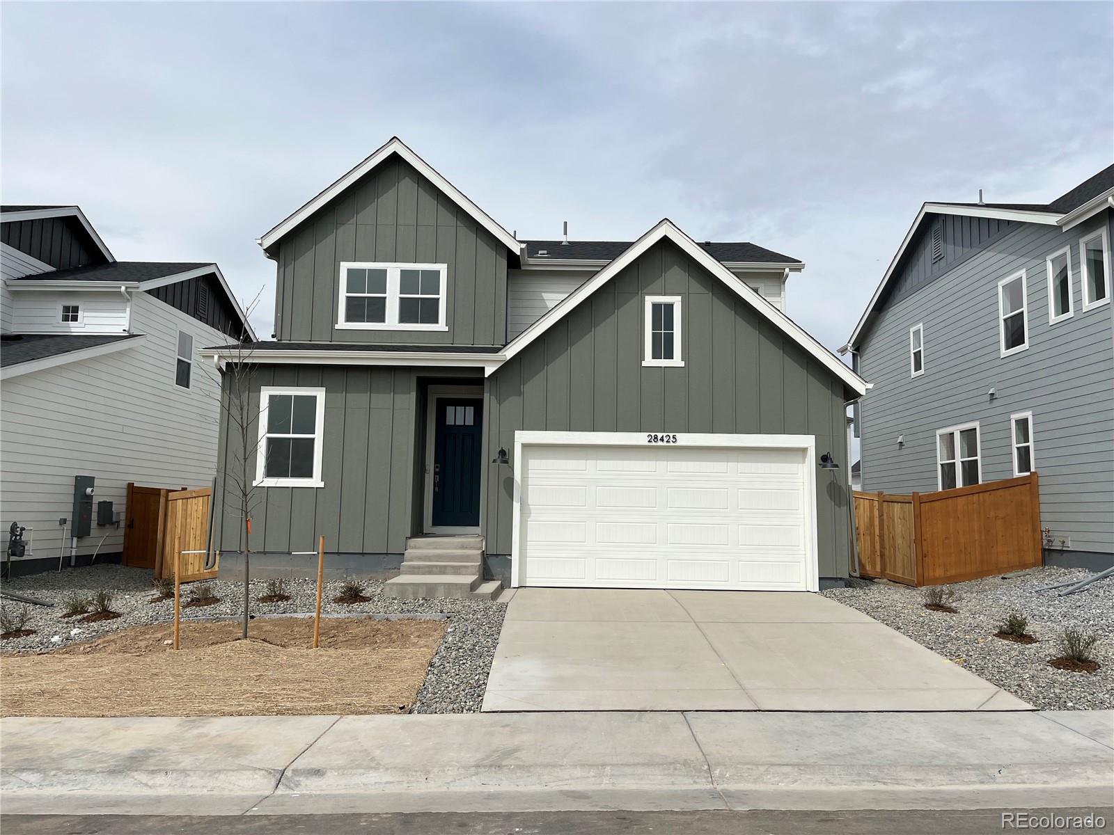What's Special: Close to Park | Flex Room | 2nd Floor Laundry Room | Deep Backyard. New Construction - Ready Now! Built by America's Most Trusted Home Builder. Welcome to the Estes at 28425 E 4th Avenue in Sky Ranch. This charming new home welcomes you with an inviting entry that leads to a flexible main floor room and a convenient powder room off the foyer. Continue inside to discover a spacious kitchen with a large pantry and an eat-in island that opens to the airy great room and dining space, creating an easy flow for everyday living. Upstairs, the bright primary suite offers plenty of natural light along with an en suite bath and walk-in closet. Three secondary bedrooms, a full bathroom, and a laundry room complete the second floor and deliver comfortable, thoughtful living for everyone in your home. Sky Ranch, a vibrant master-planned community in Aurora, Colorado, designed for connection, comfort, and Colorado living at its best. Located just south of I-70, the community offers quick access to E-470, Denver International Airport, and downtown Denver, making your daily commute feel effortless. You’ll enjoy the convenience of nearby shopping and dining at Southlands Mall, plus endless outdoor recreation with more than one hundred parks, thousands of acres of open space, miles of trails, and nearby golf courses. You'll appreciate the newly opened K-8 charter school and the attainable pricing that makes homeownership possible. Sky Ranch also features a four-acre neighborhood park and quick access to Hogan Park at Highlands Creek, only a few minutes away. It’s a welcoming neighborhood where every day feels a little more connected and a little more inspired. Additional Highlights Include: Upstairs bedroom in place of loft and slide-in gas range in place of electric. Interior photos are for representative purposes only. MLS#5975933