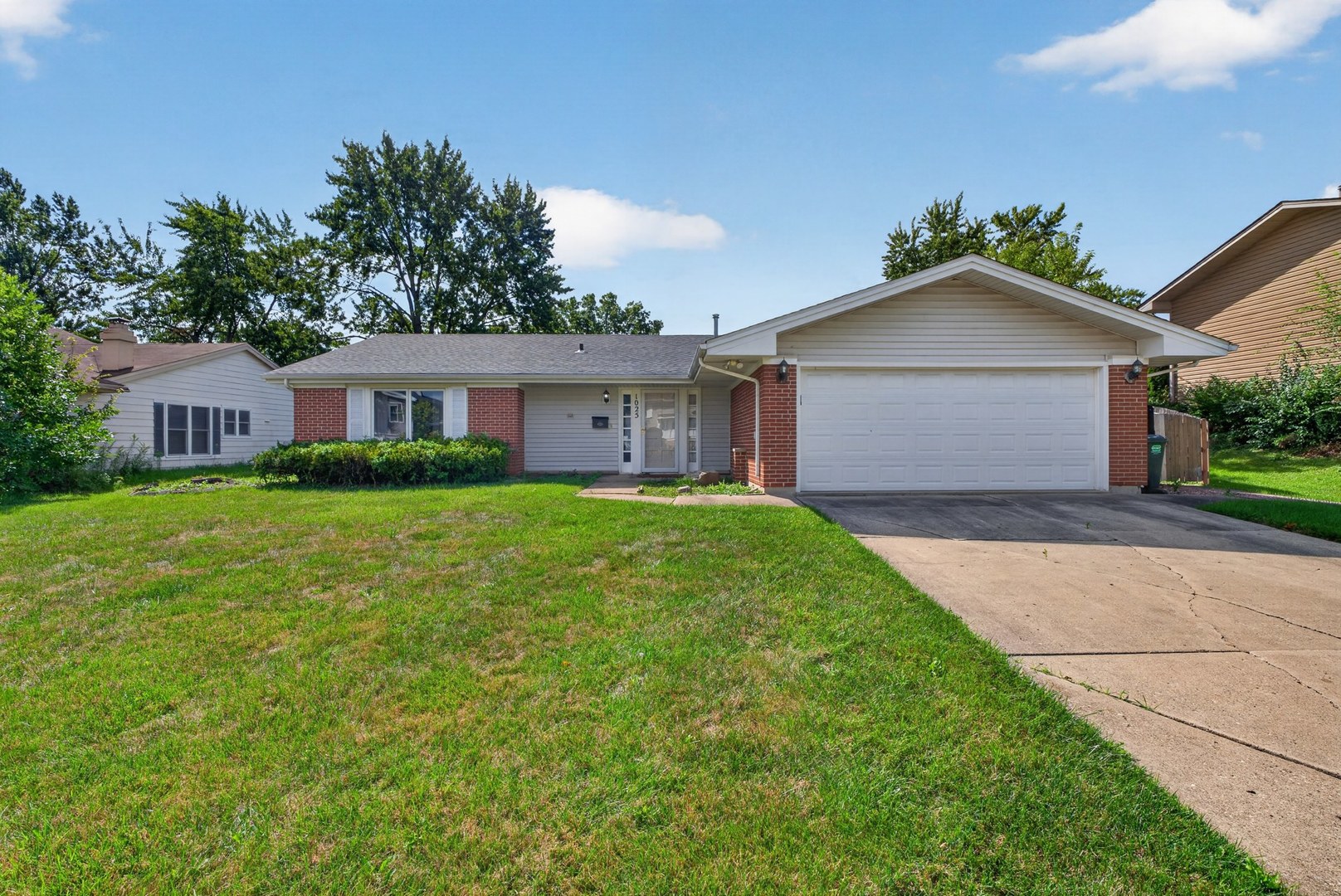 GRAB IT WHILE IT LASTS! WELCOME TO 1025 MAYFIELD LANE - A BEAUTIFULLY KEPT BRICK AND VINYL RANCH IN ONE OF HOFFMAN ESTATES' MOST DESIRABLE SUBDIVISIONS. THIS 3 BEDROOM, 2 FULL BATH HOME OFFERS APPROX. 1,681 SQ FT OF EASY SINGLE-LEVEL LIVING AND HAS BEEN VERY WELL MAINTAINED THROUGHOUT. THE SPACIOUS, LIGHT-FILLED LIVING AND DINING AREA IS INCREDIBLY VERSATILE - ENTERTAIN, WORK FROM HOME, OR SET IT UP HOWEVER YOU ENVISION. THE FAMILY ROOM FEATURES A TILE-SURROUND WOOD-BURNING FIREPLACE AND A SLIDING DOOR TO THE PATIO. THE KITCHEN OFFERS AN ABUNDANCE OF MAPLE CABINETRY, STAINLESS STEEL APPLIANCES AND AN ADJOINING EATING AREA. THE PRIMARY BEDROOM INCLUDES ITS OWN PRIVATE FULL BATH AND MULTIPLE CLOSETS, AND BOTH ADDITIONAL BEDROOMS ARE GENEROUSLY SIZED. A FIRST-FLOOR LAUNDRY/MUD ROOM ADDS EVERYDAY CONVENIENCE. ROOF REPLACED IN 2021! OUTSIDE, ENJOY A NICE LOT WITH A FULLY FENCED BACKYARD, CONCRETE PATIO WITH RETRACTABLE AWNING, MATURE TREES, AN ATTACHED 2-CAR GARAGE AND A WIDE DRIVEWAY. THE LOCATION CAN'T BE BEAT: SERVED BY HIGHLY RATED SCHOOL DISTRICTS 54 AND 211, WITH SCHOOLS, PLAYGROUNDS AND FABBRINI PARK ALL WITHIN WALKING DISTANCE, THE LIBRARY NEARBY, AND QUICK ACCESS TO SHOPPING, DINING AND I-90. HOMES LIKE THIS DON'T LAST - SCHEDULE YOUR SHOWING TODAY!