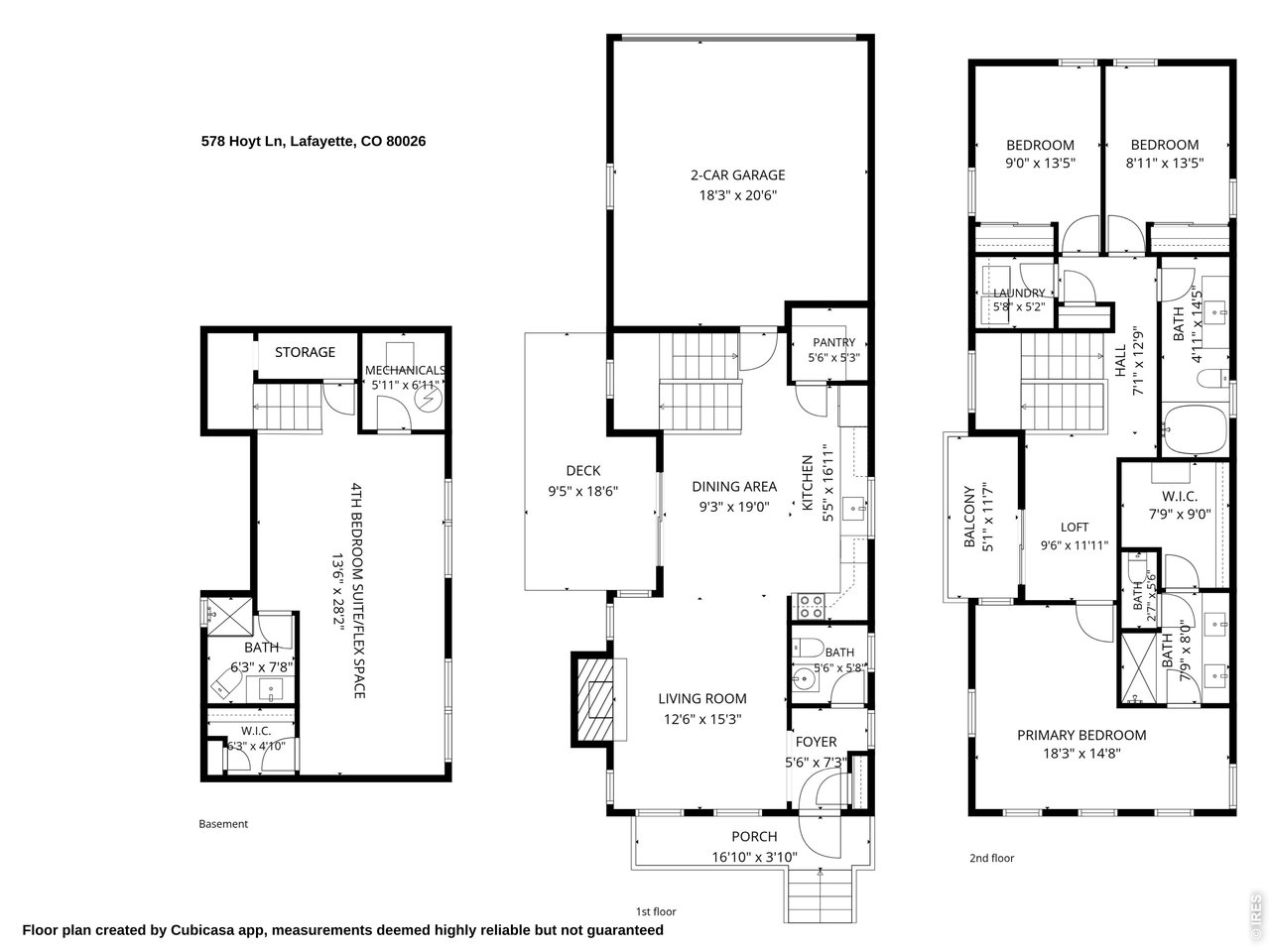 Open space views and low-maintenance living come together in this beautifully maintained 3-bedroom, 4-bath home with a finished basement featuring a private 4th-bedroom suite or versatile flex space with its own bathroom and generous storage. Ideally located in the sought-after Indian Peaks South bungalow neighborhood, this home offers easy access to the vibrant downtowns of Louisville and Lafayette. A welcoming front porch overlooks the HOA-maintained greenbelt and the natural area beyond. Inside, a bright, open floor plan features hardwood floors throughout the main and upper levels. The spacious living room showcases a sleek gas fireplace and opens into the dining area and updated kitchen, complete with quartz countertops, stainless steel appliances, abundant cabinetry, a large pantry, and generous prep space. Sliding glass doors open to a private side patio and fenced yard with low-maintenance artificial turf. A convenient powder bath completes the main level. Upstairs, the vaulted primary suite features a walk-in closet and private 5-piece bath. Two additional bedrooms, a full bathroom, upstairs laundry, and a loft nook opening to a private balcony complete the upper level. The finished basement adds exceptional flexibility with a spacious recreation room or private 4th-bedroom suite complete with its own bathroom, walk-in closet, and additional storage. An alley-load attached 2-car garage and HOA-maintained landscaping and snow removal outside the fenced yard provide lock-and-leave convenience. Enjoy an active community with a pool, picnic areas, walking paths, scenic trails, and year-round neighborhood events, including summer concerts, food trucks, holiday celebrations, and more. Waneka Lake Park and Indian Peaks Golf Course are just minutes away for even more recreation opportunities.