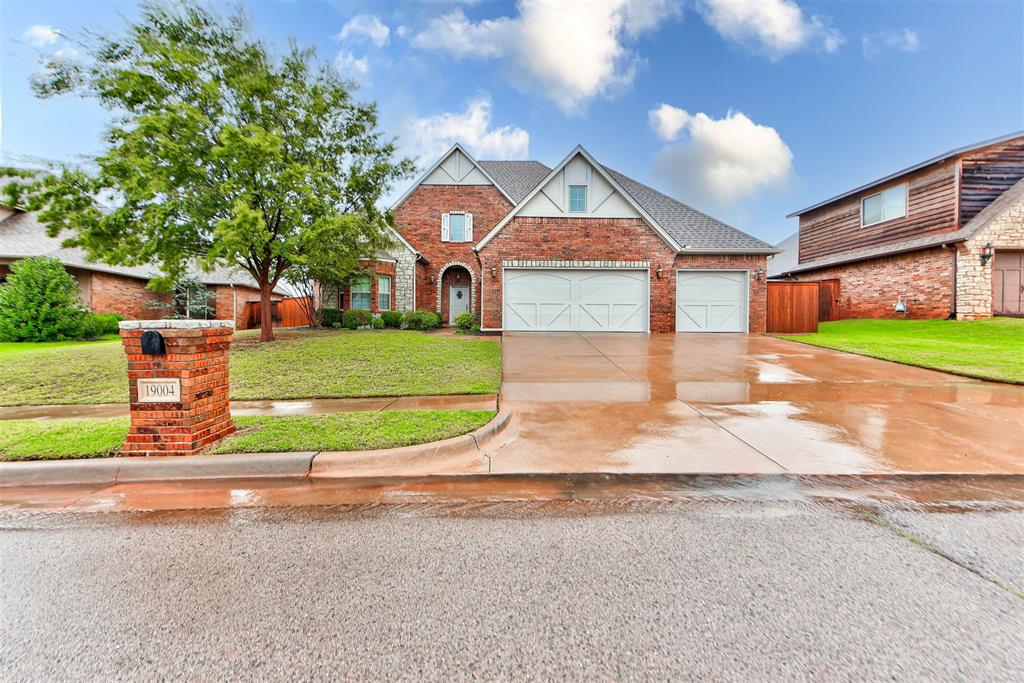 Here's your opportunity to live in the sought after community of The Grove. This home features a true entryway, large living room with charming fireplace, & wood floors. The kitchen is a chef's dream, that has so much storage space, stainless appliances, center island, granite counters, and extra large eating space. There are 5 TRUE bedrooms, 4 downstairs, 1 upstairs with it's own private full bathroom. The primary bedroom is a great size, with a larger bathroom that has a separate shower, whirlpool tub, walk in closet and his/hers sinks. There is a large bonus room upstairs, study nook, plenty of attic space for additional storage, and an oversized laundry area with mud bench. The backyard is screaming for someone to install a private pool. It is really spacious with trees and space for any kids playsets. There is a sprinkler system and an 8-10 person storm shelter. This home is walking distance to Grove Elementary (really), as well as the recreational facility with larger pool for the kiddos to play. Call for your private showing today.