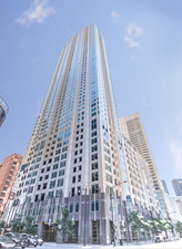 Prime unit in River North - 33rd floor with stunning views from the huge windows. Unit features 2-bedrooms, 1.5-bathrooms. Upgraded kitchen with cherry cabinets and granite countertops. Opening living space. In-unit washer/dryer. Good closet space. Full service building features: doorman, rooftop pool & deck, exercise room, party room. Amenities on the 14th floor. Assessments include heat, air, cable. Price includes garage parking space.  Unit sold "as-is." Tenant occupied until April 2026. Great investment opportunity!