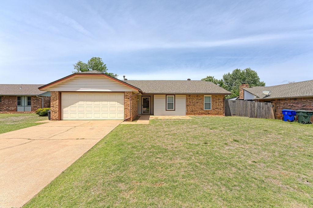 Back on the market with. New breaker box and other items repaired.  Termite treatment July 2026.  Ready for new owner. Very well maintained 3 bedroom, 2 bathroom, with 2 car garage. Large living room with vaulted ceiling, wood burning fireplace, and lots of wooden shelves. This home has a great kitchen, dining, and indoor utility room.  All bedrooms are very spacious.  There is no carpet in this home and it boasts lots of extras including: large storm shelter, storage building in backyard, covered patio, and flagstone front porch.  Close to shopping, Thunderbird Lake, and the University of Oklahoma
