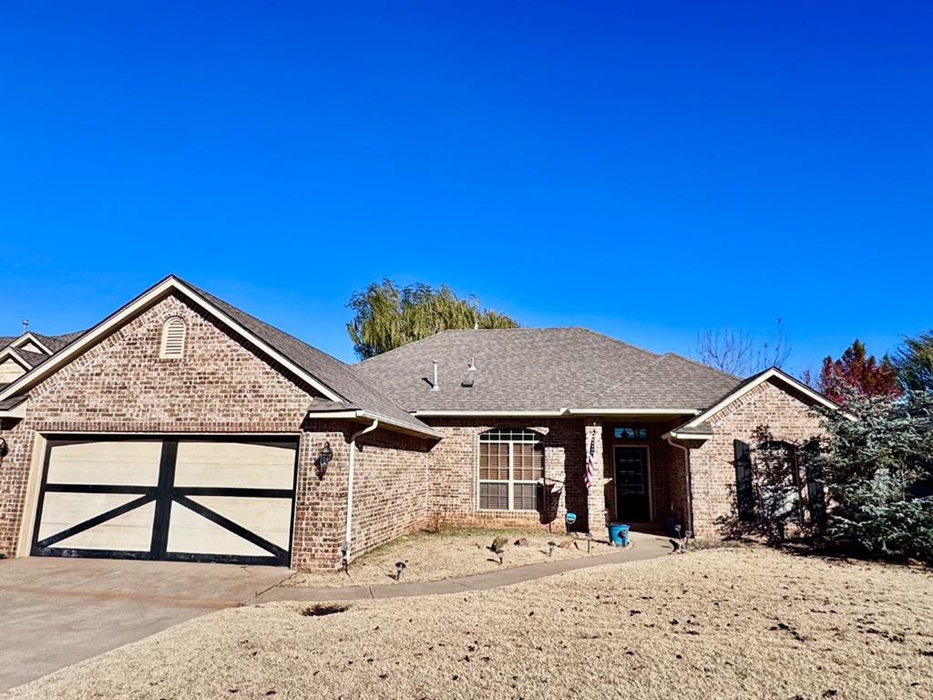 Edmond rental in gated community. Newly painted, carpet, updated kitchen, bathrooms, light fixture. Great backyard with beautiful weeping willows and shed with available storage space. 3 bed 2 bath 2 car garage. Neighborhood offers sidewalks and playgrounds. Deer Creek Schools.