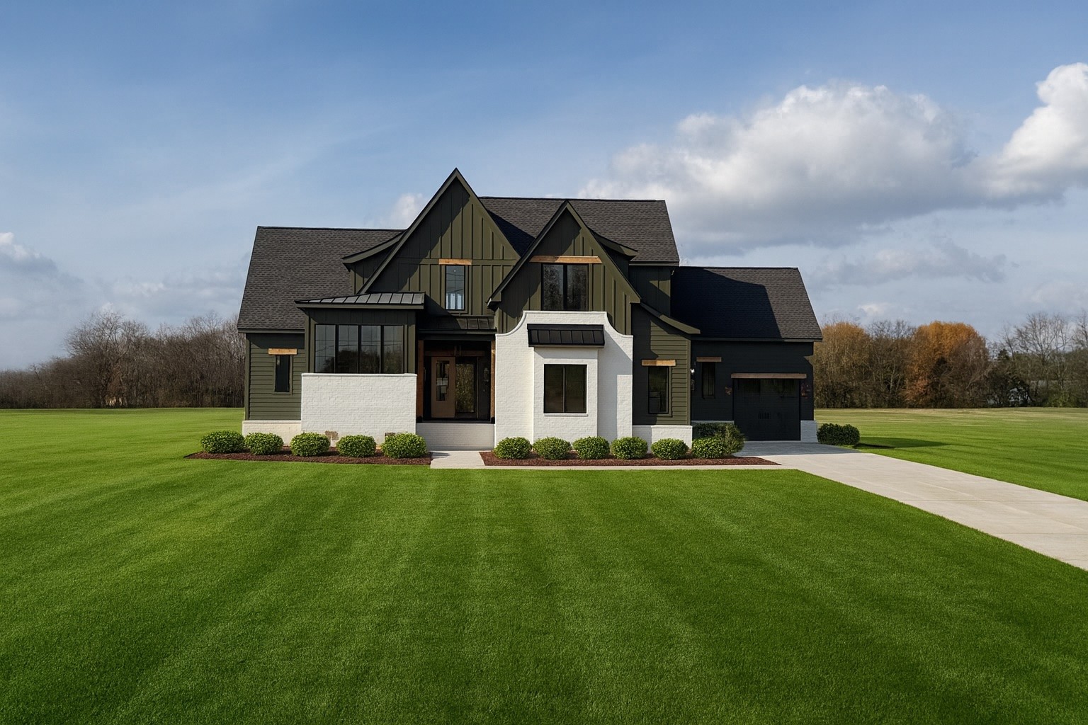 **$15k in seller paid closing costs with preferred lender.** Welcome to this stunning classic modern home that sits on just under 2 acres of land. Featuring 5 bedrooms, 4.5 baths, and a 3-car garage, this home blends functionality with timeless design. The main level features a spacious foyer with high ceilings, cedar beams throughout, a stone fireplace in the living room with built ins and a wood-burning fireplace on the covered back patio. The open kitchen features thoughtfully selected fixtures, a prep pantry with second sink and refrigerator space, a wet bar and tons of open shelving. Both the primary and guest suites on the main level have vaulted ceilings with cedar beams, with the primary featuring a massive walk-in closet with an island and a stunning primary bath with a soaking tub inside of the shower. Upstairs includes a spacious bonus room with a second wet bar, 3 bedrooms with each having access to a full bath. This beautiful home and private lot, are a perfect balance of craftsmanship, comfort, and modern style. Includes a 1-year build warranty. Completion date December 15th, 2025.