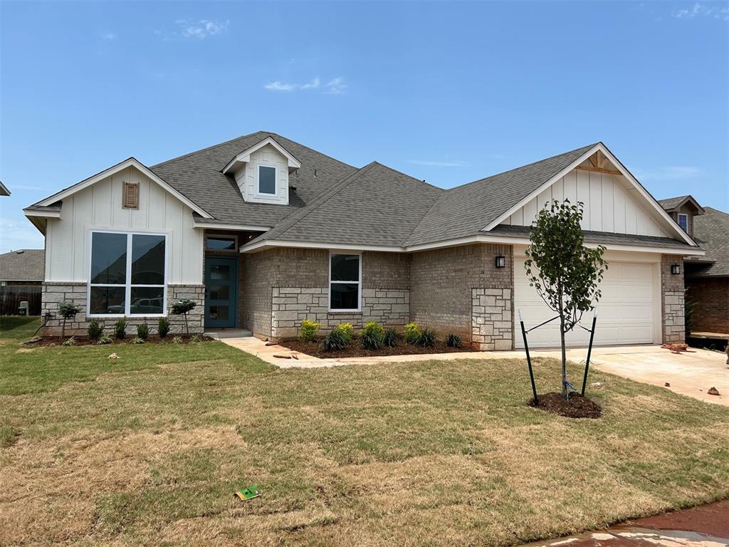 This beautiful home has a great open layout. The living room is large and features a stunning stone and wood mantle. The kitchen is loaded with a large island, custom cabinets, undercabinet lighting, thick quartz tops, farm sink, stainless steel Samsung built-in appliances and more. You will love the charming tech area off of the primary bedroom. The primary bathroom comes with a large tiled shower, spacious soaker tub, water closet and large closet. The spare bedrooms are all generous in size. There is a handy mud bench as you come in from the garage. Neighborhood amenities include a playground, clubhouse with fitness center and gathering hall and pool.
