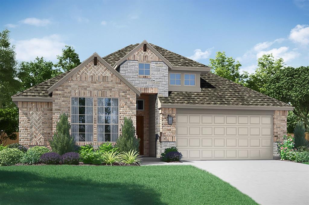 MLS# 21248590 - Built by Pacesetter Homes - Aug 2026 completion! ~ This beautifully designed new home featuring the Coppell floor plan offers 4 bedrooms, 3 bathrooms, and a spacious 3-car garage, combining functionality with modern style. A private study and an open-concept family room with a striking pop-up ceiling create flexible spaces ideal for both work and entertaining. The gourmet kitchen showcases 36 hybrid cabinets, quartz countertops, stainless steel appliances, and a stylish herringbone-pattern backsplash, all accented by sleek black light fixtures. Enjoy seamless indoor-outdoor living with an extended covered patio, enhanced by LED disk lighting in the family room, garage, and patio areas. The family room is pre-wired for a wall-mounted TV, making it move-in ready for modern living. Additional upgrades include full gutters around the entire home for long-term durability and curb appeal.