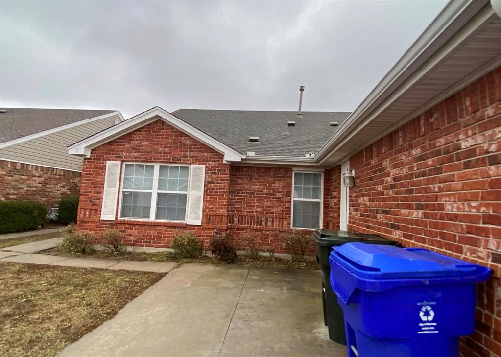 Investment opportunity: Purchase one, two or three four-bedroom, two-full-bath duplexes located less than two miles east of the University of Oklahoma campus.  The floor plan of each duplex is the same.  There is a living area in the middle with two bedrooms on each side, and a full bathroom dividing the two bedrooms.  The kitchen is adjacent to the living area.  The duplex also features in-unit washer and dryer connections and a one car garage with room for several cars out on the concrete driveway.  All three duplexes average a 98% occupancy and all but one have leases.  Property management has pictures and more details available if needed.MLS numbers are 1228178, 1228179 and 1228181 for all three duplexes