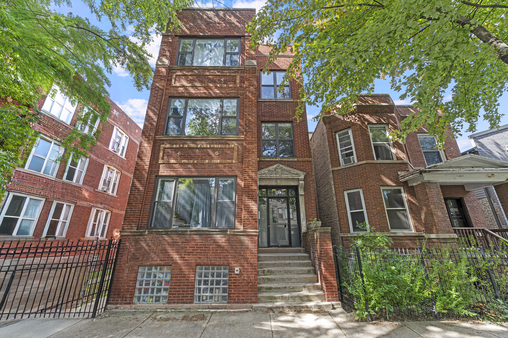 Welcome to 862 N Mozart St, Unit 2F - a stylish and inviting 2-bedroom, 1.5-bath condo in the heart of Humboldt Park. This second-floor unit sits in an all-brick 6-unit building that underwent a full gut rehab in 2012, offering peace of mind and modern updates throughout. Inside, you'll find bamboo hardwood flooring and a thoughtful layout that blends comfort and functionality. The updated kitchen features stainless steel appliances, granite countertops, and a versatile island with breakfast bar seating, perfect for casual dining or entertaining. The spacious primary bedroom has a private entrance to the shared full bath, creating an en-suite feel, while a second bedroom provides flexibility for guests, a home office, or additional living space. Additional highlights include in-unit laundry, central A/C, recessed lighting, and a hot water heater replaced in 2018. Practical conveniences include one outdoor parking space in the back and open basement storage. Reasonable taxes and assessments make this an affordable choice in a growing neighborhood. Located steps from the vibrant California Corridor and Humboldt Park, you'll be surrounded by trendy restaurants, cafes, and nightlife, with easy access to public transportation. A cozy, modern condo in one of Chicago's most dynamic neighborhoods-this home is a must-see!
