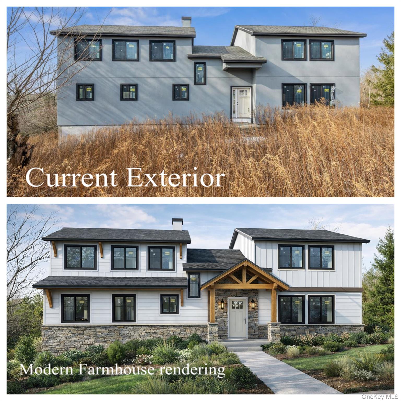 Presenting a rare opportunity to complete a thoughtfully designed home to your own specifications. The residence features a fully finished exterior with new roof, windows, and architectural detailing on its exterior, providing a strong foundation for a custom interior build-out.The interior is currently open and framed, allowing flexibility to modify room layout, finishes, and systems to suit individual lifestyle needs. Planned architectural drawings can be provided which show scale and proportions suggesting generous living spaces and the potential for a substantial home once complete.  As-is photos professional photos show what currently exists and AI renderings show the potential with some work and creativity without major modification to the footprint or structure.  Privately set in desirable South Salem on over 10 acres, the property is surrounded by natural beauty while remaining conveniently close to nearby towns, shopping, and major commuter routes. Ideal for buyers seeking to create a fully customized luxury residence from the ground up in a true oasis.