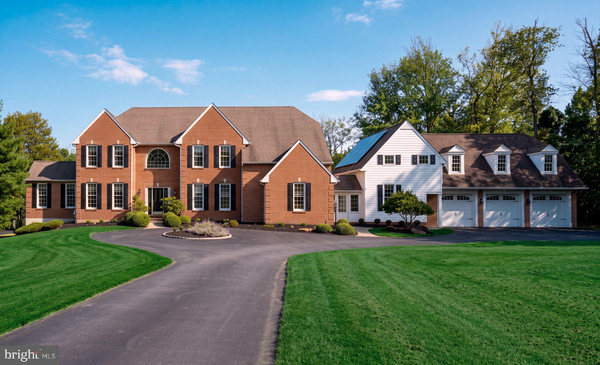 Located in sought-after Tredyffrin Township and the highly regarded Conestoga High School district, this exceptional 5-bedroom residence is privately set on a rare, level 2-acre lot at the end of a quiet cul-de-sac. Offering 4 full baths and 2 half baths, the home combines sophisticated living spaces, exceptional privacy, and resort-style amenities designed for both everyday living and entertaining. The main level features a refined, highly functional floor plan with redone hardwood floors. The luxury kitchen showcases custom cabinetry, a large center island, Sub-Zero refrigerator, gas Thermador range and wall oven, and new dishwasher. The kitchen opens to the dining area and screened-in porch, while fireplaces anchor both the dining area and spacious family room. The family room opens to a covered porch overlooking expansive lawns and beautifully landscaped gardens. A private home office, elegant sitting room, custom mudroom with built-in benches and lockers, and first-floor laundry with dog shower complete the level. Upstairs, the luxurious primary suite features a large custom walk-in closet and spa-like bath with dual vanities, standing shower, soaking tub, and private water closet. Three additional bedrooms, two full baths, and generous storage complete the second floor. Above the three-car attached garage is an exceptional private recreation and guest suite featuring a large recreation room with bar, pool table, shuffleboard, wine refrigerator, and surround-sound movie area, plus a private bedroom and full bath. The garage includes a dedicated EV charging space. The finished walk-out lower level offers a home gym, comfortable hangout space, abundant storage, and a convenient half bath—perfectly positioned for pool and outdoor use. The walk-out provides easy access to the property's exceptional outdoor amenities. Outside, a flagstone terrace surrounds the pool and hot tub, creating a private resort-like retreat overlooking the level, landscaped grounds. A dedicated sport court behind the garage accommodates basketball and pickleball, adding to the property's exceptional recreational offerings. Solar panels provide an additional energy-efficient enhancement. A rare combination of location, privacy, luxury, and lifestyle, this extraordinary Tredyffrin Township property offers flexible living spaces and exceptional amenities in one of the area's most sought-after settings.