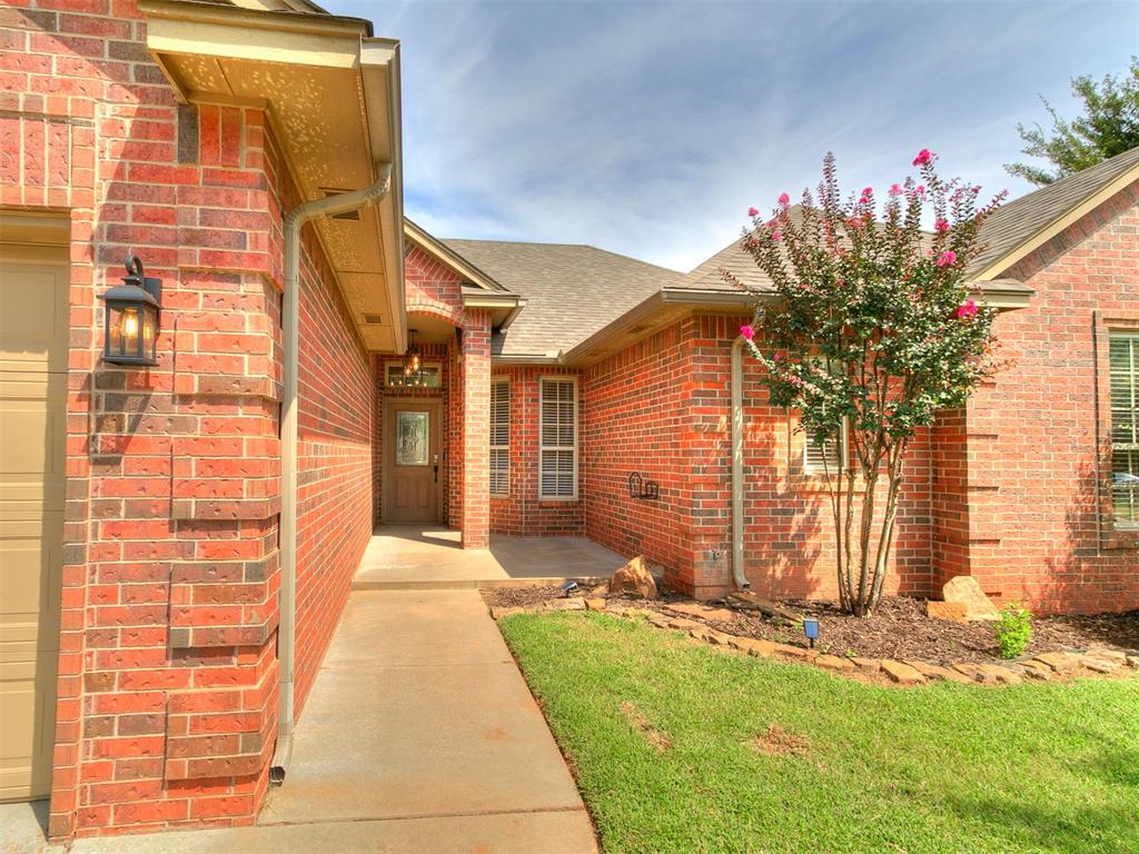 Discover Your Dream Home in Kimberly Crossings! This stunning 4-bed, 2-bath, 2-car garage gem in Edmond’s premier gated community is move-in ready and packed with upgrades. Freshly updated with stylish quartz countertops, sleek hardware, recessed lighting, modern ceiling fans, a premium gas range, Bosch dishwasher, motion-activated faucet, and fresh paint, the kitchen sparkles like new. The expansive master suite boasts a luxurious jetted tub, massive closet, and private layout for ultimate relaxation. Step outside to a beautifully landscaped exterior with rugged charm, a spacious shaded patio, and a large yard with serene views—perfect for summer evenings. Elegant lighting welcomes you at the front door, while the cozy gas fireplace sets a warm, inviting tone inside. Roof new in 2022, sprinklers front & back.  Live where neighbors become friends in this exclusive, convenient community. Don’t miss this meticulously crafted home—schedule your tour today!