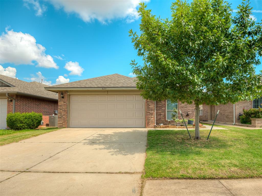 Tucked away on a quiet cul-de-sac in a prime area of Moore, this beautifully updated 3-bedroom, 2-bathroom home is full of warmth, charm, and everyday comfort—ready for its next chapter. Fresh paint and new wood-look flooring flow throughout the home, creating a clean, cohesive feel from the moment you walk in. The spacious living room features tall ceilings and abundant natural light, while the adjacent kitchen offers generous counter space, ample cabinetry, a large pantry, and a brand-new garbage disposal—perfect for both busy mornings and relaxed evenings. The oversized front bedroom is ideal for guests or a home office, while the private primary suite at the back of the home offers a walk-in closet and a full en-suite bath with a tub/shower combo. Outside, a covered patio provides the perfect place to enjoy peaceful mornings or unwind in the evening. Recent updates include a new roof (2023) and hot water heater (2024), offering peace of mind for years to come. Just steps from a fish-stocked neighborhood pond and minutes from shopping, dining, and more—this Moore gem is ideal for first-time buyers, downsizers, or investors alike. Come see it today and start your next chapter here!