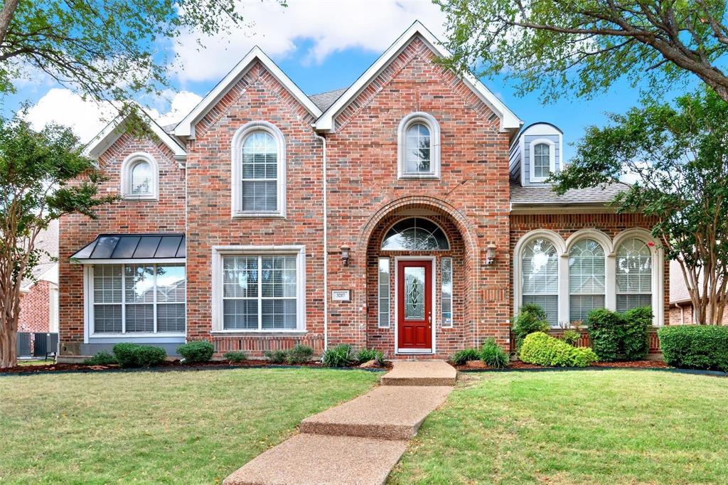 Best price in exclusive Saddlebrook neighborhood, just in time for Spring & Summer in this 'rare find' of a backyard featuring swimming pool PLUS lots of grass, PLUS covered patio, PLUS long driveway; great for kids or adult play! Enjoy beautiful curb appeal in one of Northeast Richardson's most premier neighborhoods. Once inside, you will love this fabulous flexible floor plan with gorgeous hardwood floors, iron balusters, tall ceilings, and wall of windows to the covered patio and big beautiful swimming pool and yard. Plenty of space for everyone with Primary bedroom & home office on 1st floor, 3 beds, game room & media room upstairs. Huge kitchen with large island features granite countertops, 42 in custom wood cabinets, black & SS appliances & tons of cabinets & counter space. Plus TWO spacious dining areas. Just two minutes to 190 and easy walk to exemplary rated Stinson elementary school and Creek Hollow Park, plus 400+ acre Breckinridge Park. Just 5 minutes to four golf courses, DART rail, CityLine mixed use complex and corporate headquarters such as State Farm & Raytheon. Sellers hate to leave, but it's time to down-size. Pool re-plastered and pool pump replaced in 2022.Easy living, great location; come see!