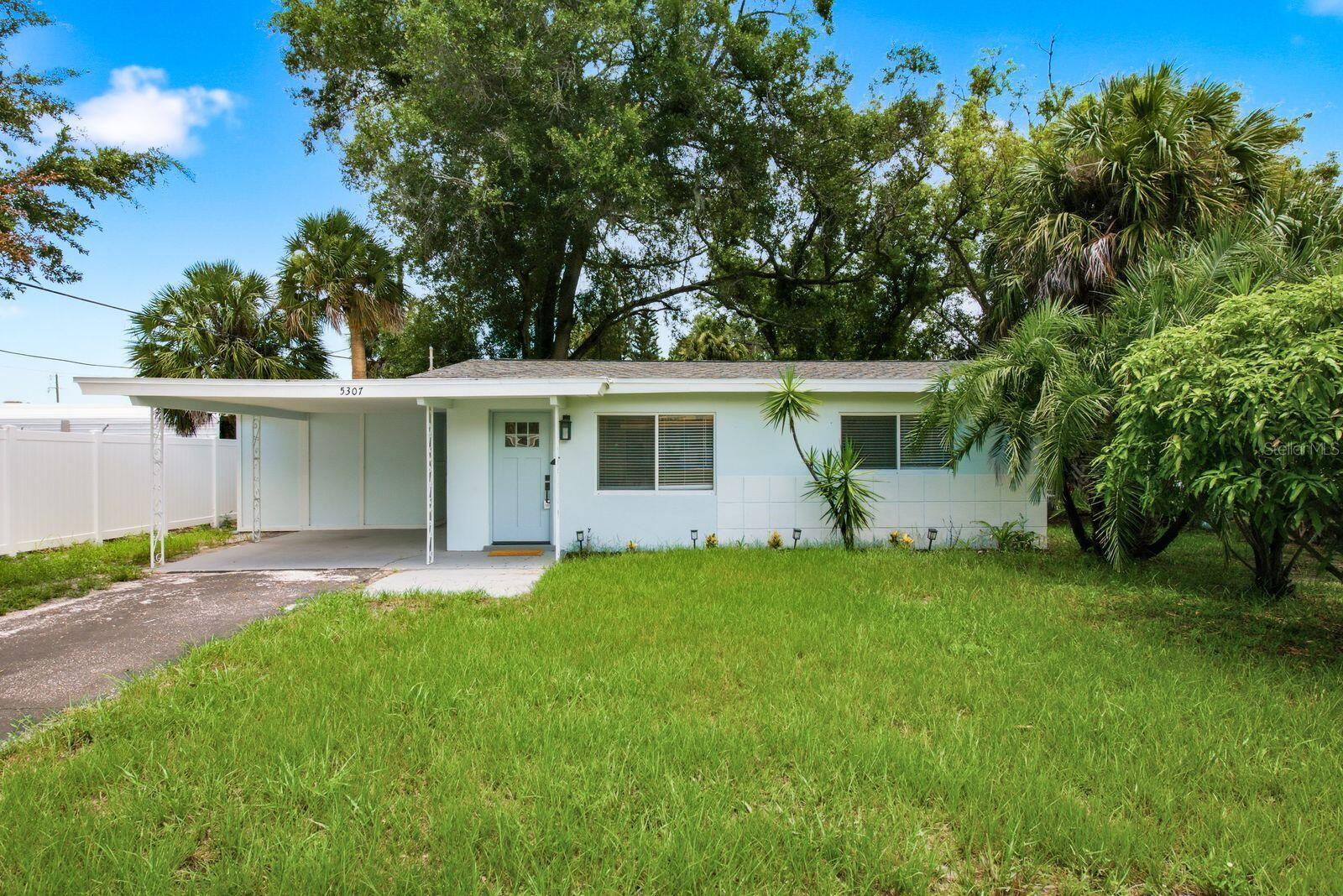 MOVE-IN READY & BEAUTIFULLY RENOVATED! Don't miss this opportunity to own an updated single-family home in the heart of New Port Richey with NO HOA!This charming 2-bedroom, 1-bath home has been thoughtfully renovated with a bright, modern interior. The updated kitchen features quartz countertops, custom cabinetry with built-in pantry storage, and stainless-steel appliances. Premium LVP flooring flows throughout the home, complemented by updated lighting, ceiling fans, doors, and hardware.The beautifully renovated bathroom features a tub/shower combination and stylish, spa-inspired finishes.Recent improvements include permitted electrical and plumbing updates, serviced HVAC, and replaced ductwork in 2026, giving the next owner added peace of mind.Outside, enjoy a fully fenced yard and a quiet setting on a non-through street. The covered carport area provides additional storage and laundry space with future potential to further customize the area.Conveniently located near downtown New Port Richey, restaurants, shopping, medical facilities, and Gulf Coast beaches, with easy access to the Tampa Bay area.Whether you're looking for a primary residence, seasonal Florida home, or investment property, this move-in-ready home gives an excellent combination of updates, location, and value.FULLY RENOVATED • MOVE-IN READY