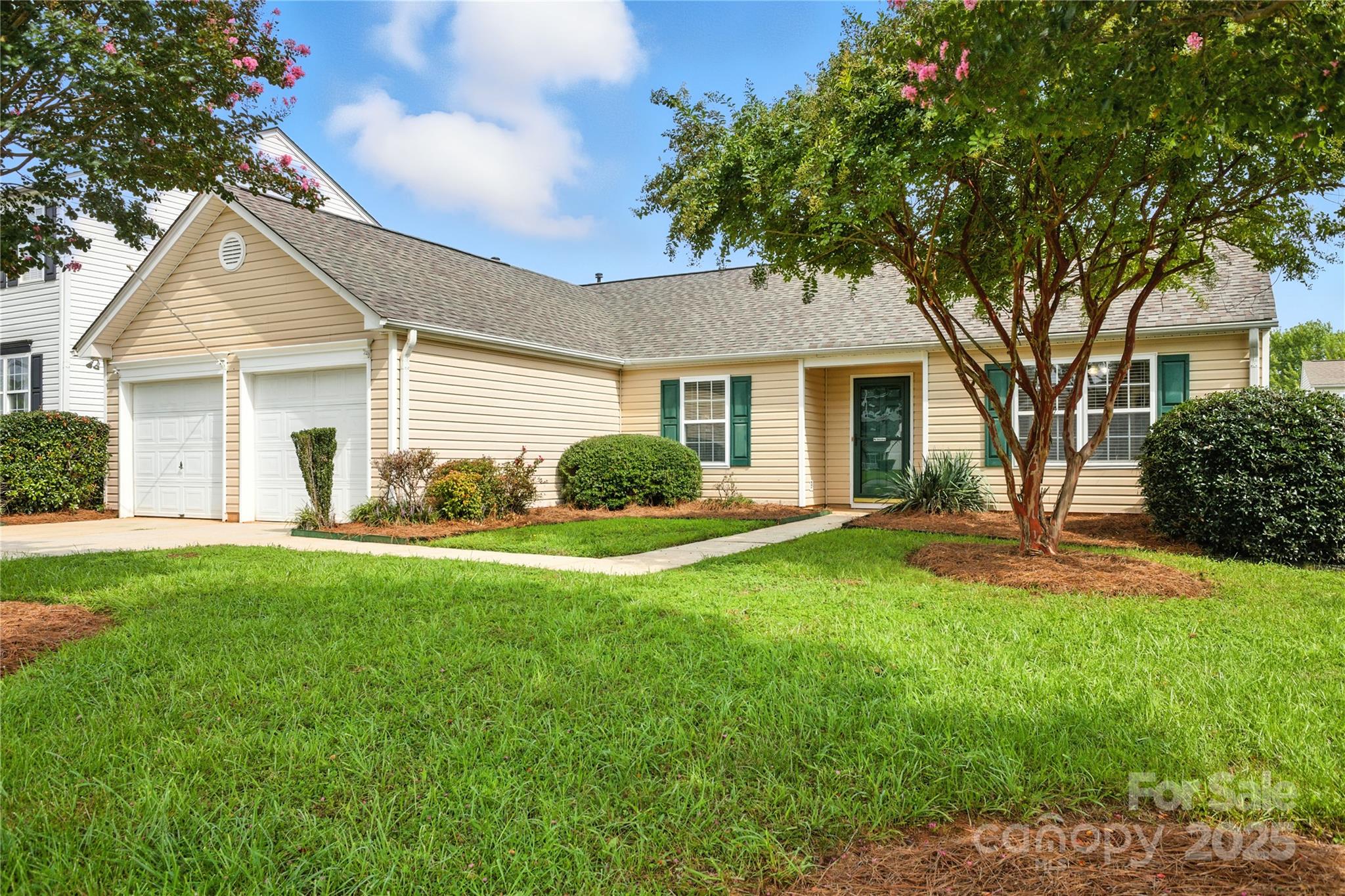 Welcome to 12019 Serenade Court, a fully renovated 3-bedroom, 2-bath home tucked away on a quiet cul-de-sac in East Charlotte. This better-than-new ranch offers a spacious open layout with a large living room, formal dining area, and a stylish kitchen featuring brand-new cabinets, granite countertops, tile backsplash, and stainless steel appliances. A cozy breakfast nook adds charm and functionality. The split-bedroom floor plan ensures privacy, with a spacious primary suite featuring a walk-in closet and beautifully updated en-suite bath. Two additional bedrooms and a second updated full bath complete the layout. Upgrades include new luxury flooring, new lighting and fixtures, fresh paint, new bathroom vanities, and a brand-new roof. Enjoy outdoor living in the fully fenced backyard with a patio—perfect for relaxing or entertaining. A 2-car garage and dedicated laundry room add everyday convenience. Located in the desirable 28215 zip code, this home is close to shopping, dining, Reedy Creek Park, and offers easy access to I-485 and Uptown Charlotte. This move-in-ready gem blends modern finishes with a functional layout in a peaceful community setting.